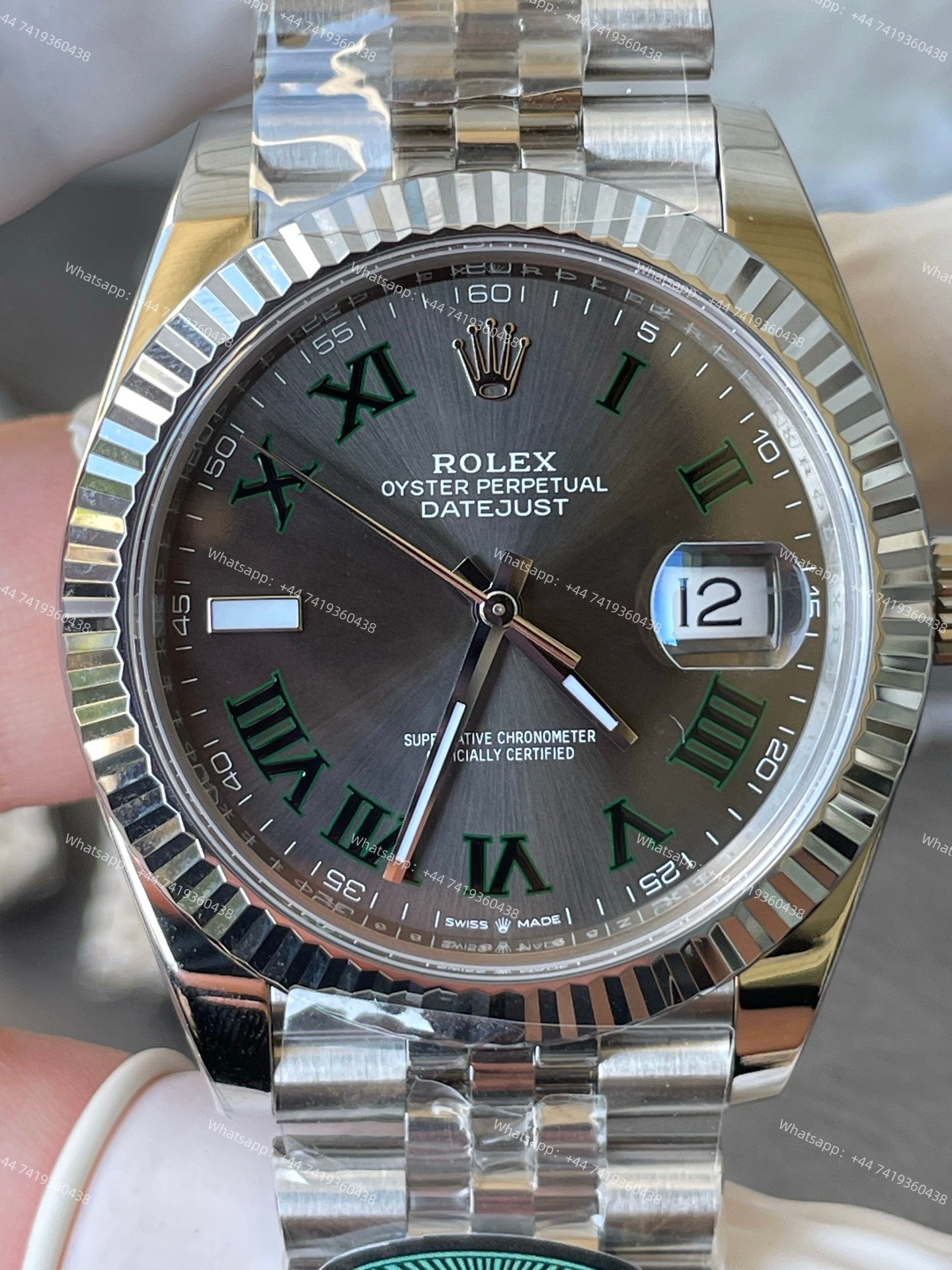 Rolex Datejust M126334 1:1 Replica Grey Roman Dial Jubilee 41MM 3235 Movement Super Clone Watch