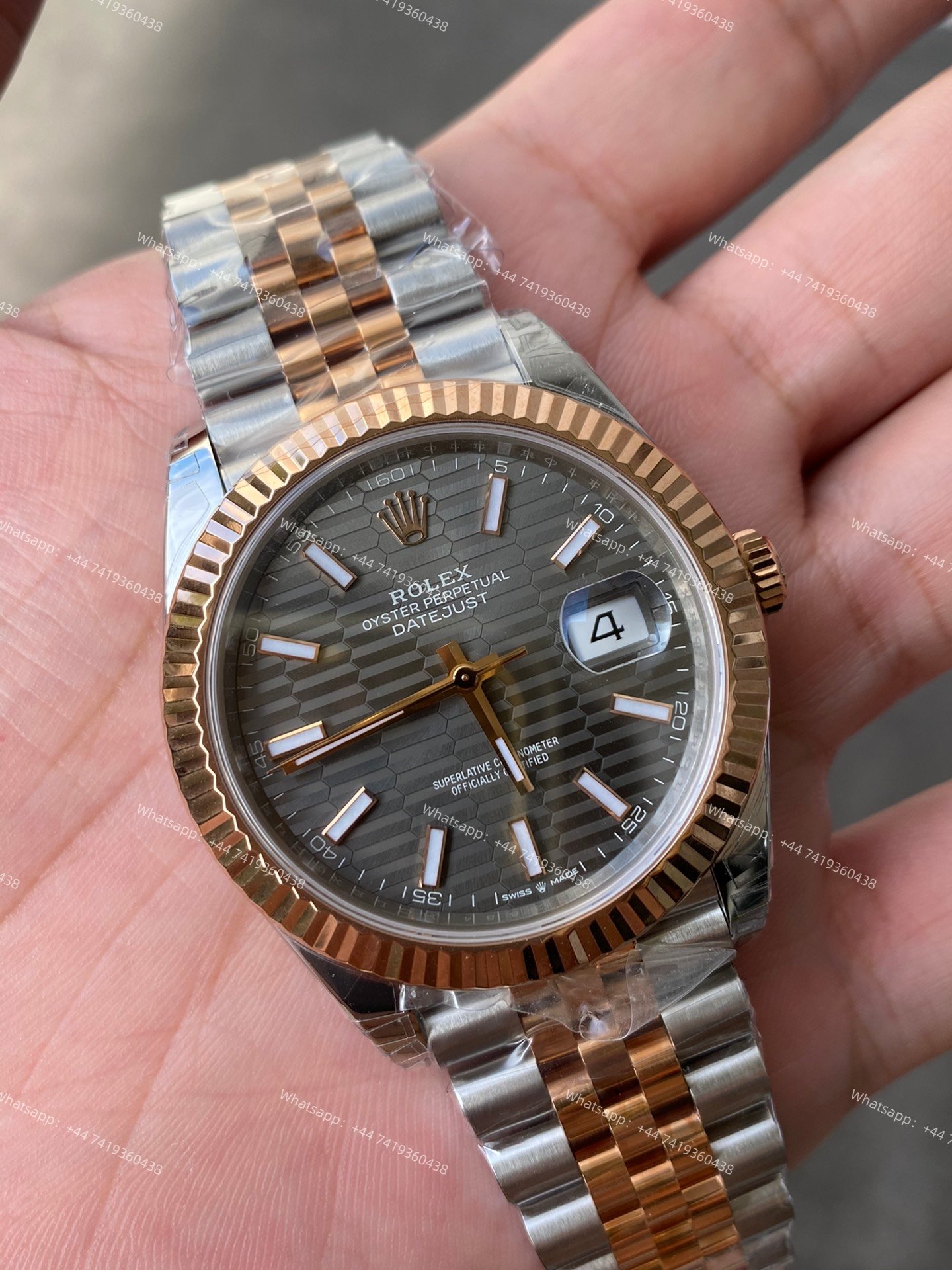 Rolex Datejust M126331-0020 1:1 Replica Water Ripple Rose Gold Gray Dial Jubilee 41MM 3235 Movement Super Clone Watch