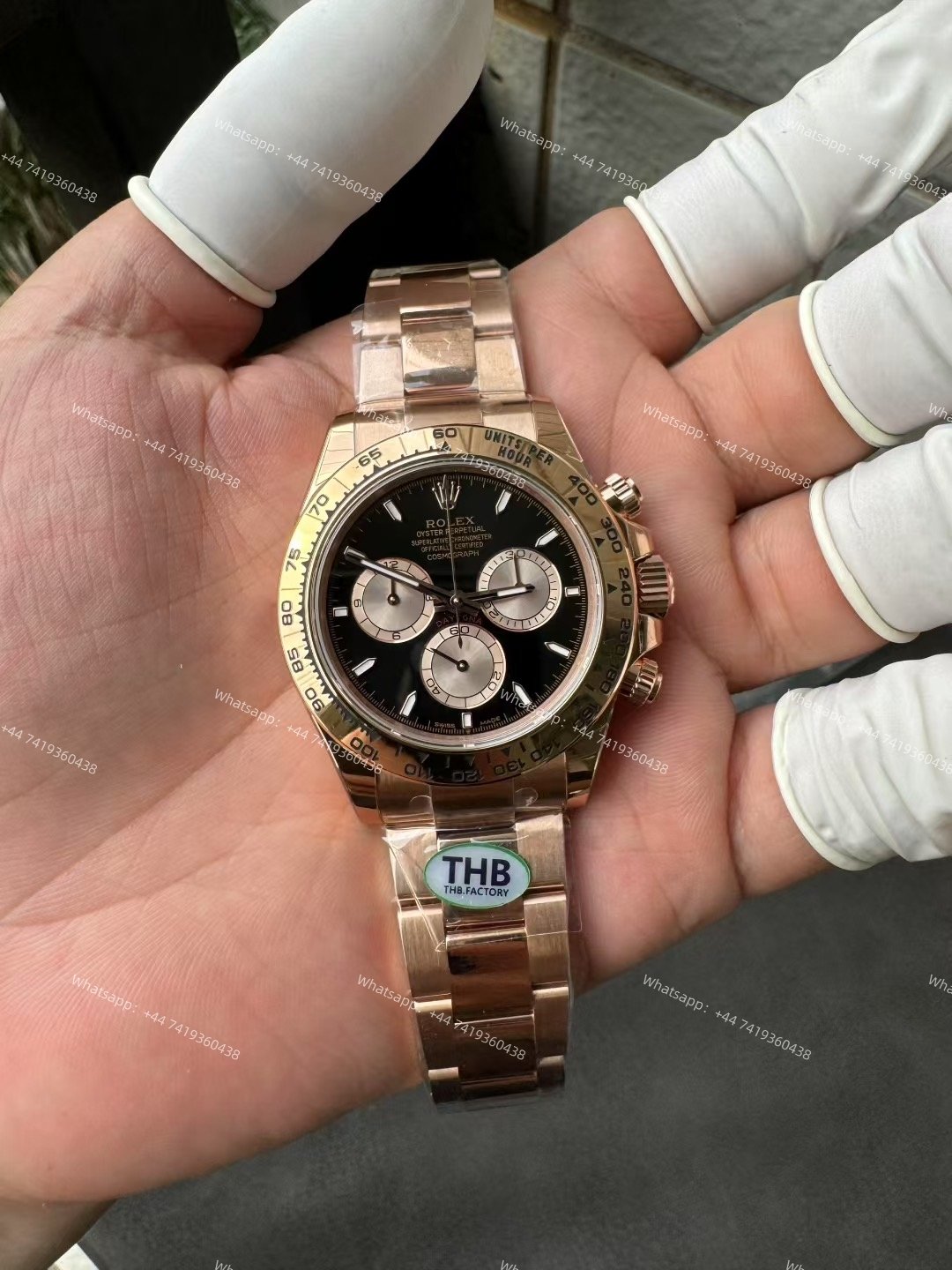 Rolex Daytona Super Clone M126505-0001 Rose Gold Black Dial 4131 Movement