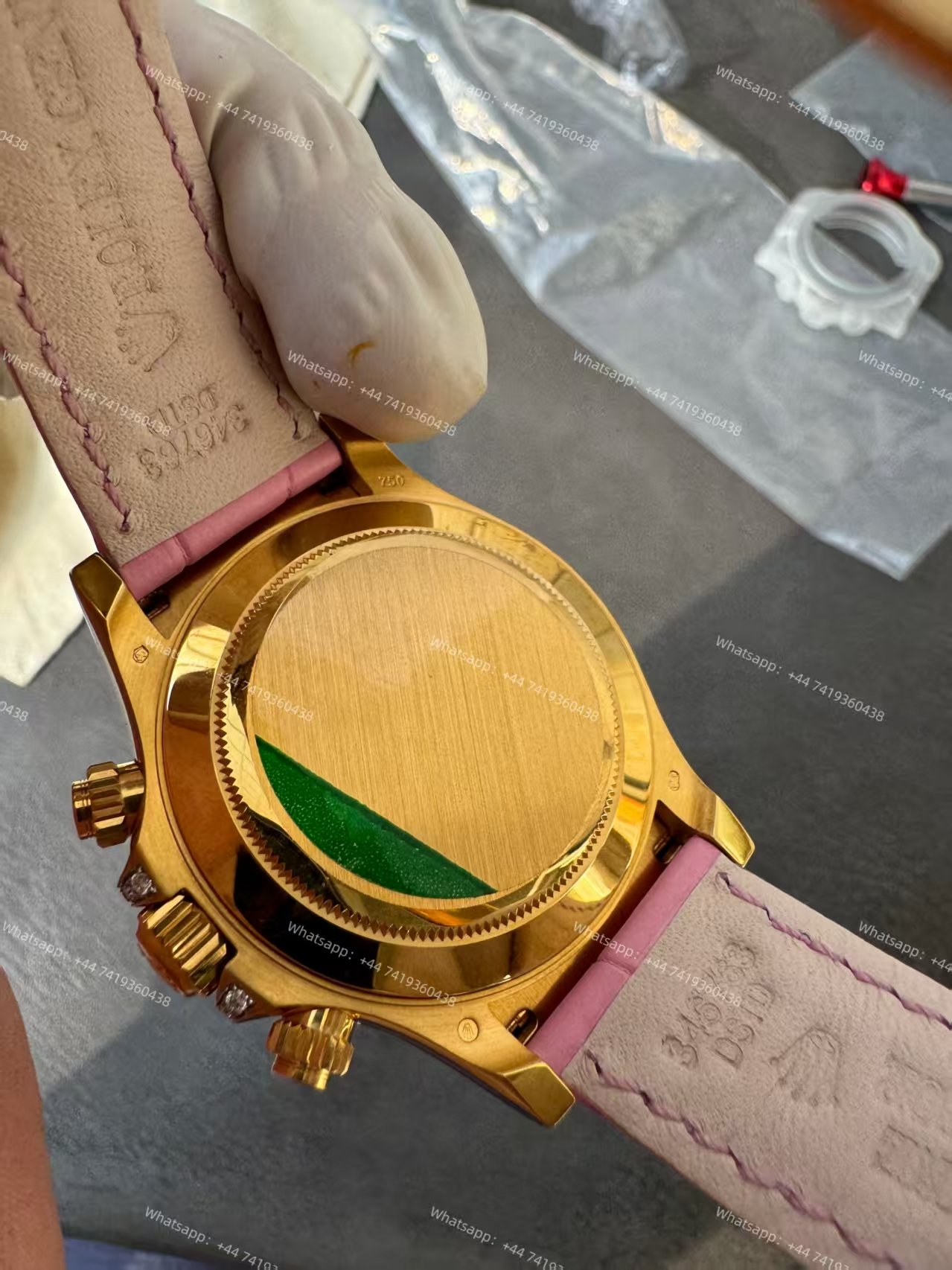 Rolex Daytona 126538TRO Pink Dial with Diamond Indexes Pink Sapphire Bezel on Pink Leather Strap Best Super Clone