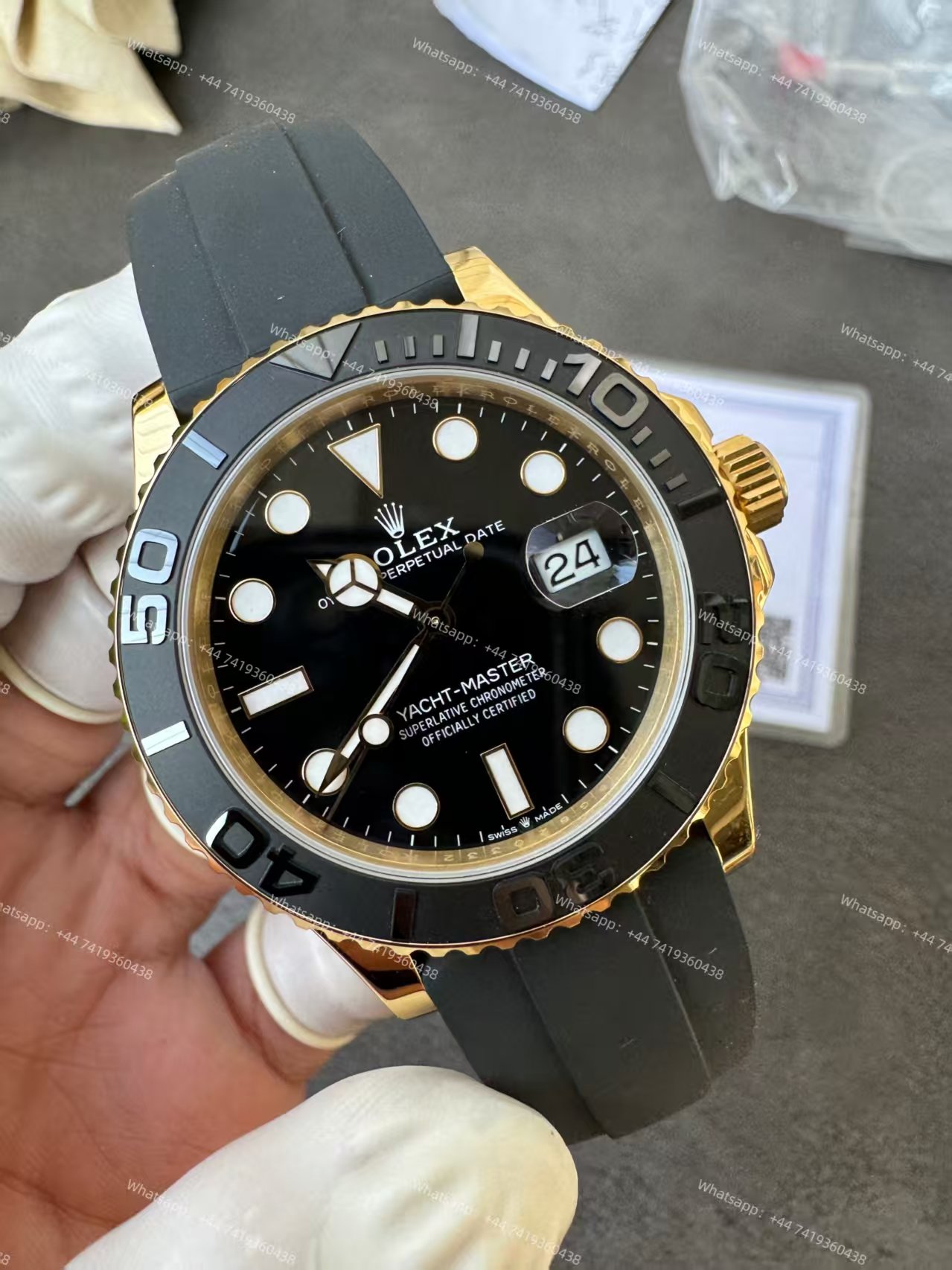 Rolex Yacht-Master 226658 1:1 Replica 18K Gold Plated 42MM 3235 Movement Super Clone Watch