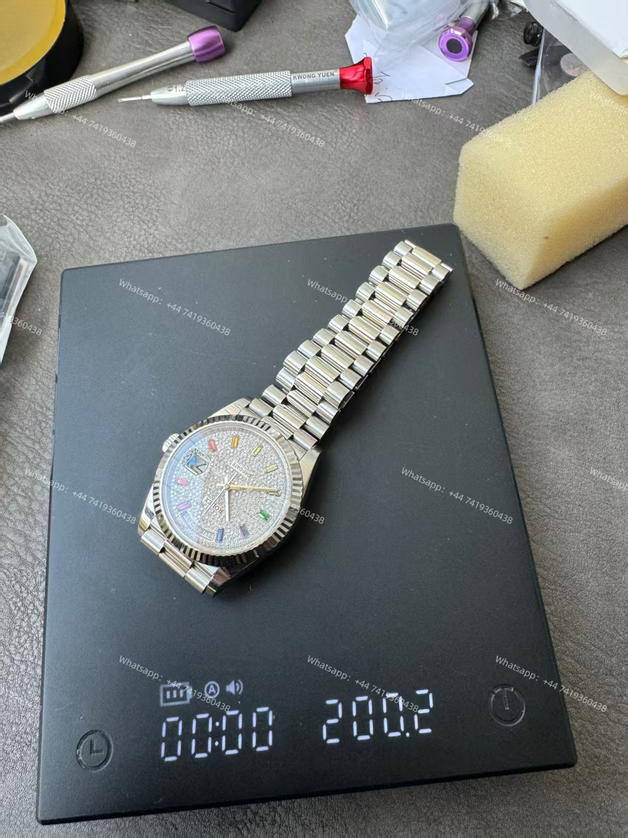 Rolex Day-Date m128239-0019 Moissanite Rainbow Diamond Dial Presidential bracelet 3255 Movement (36mm) Best Super Clone