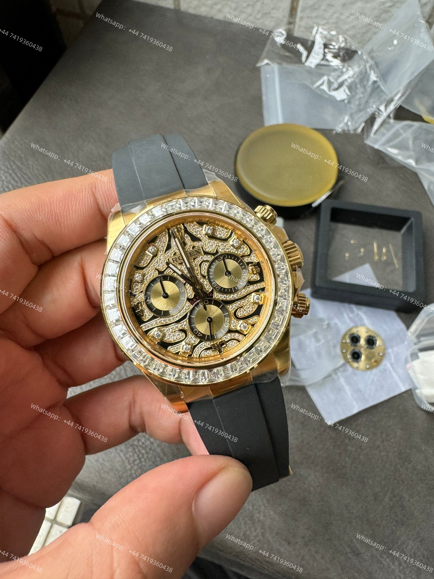 Rolex Daytona 116588TBR 1:1 Replica – 18K Gold Eye of the Tiger Diamond Dial Super Clone 4130