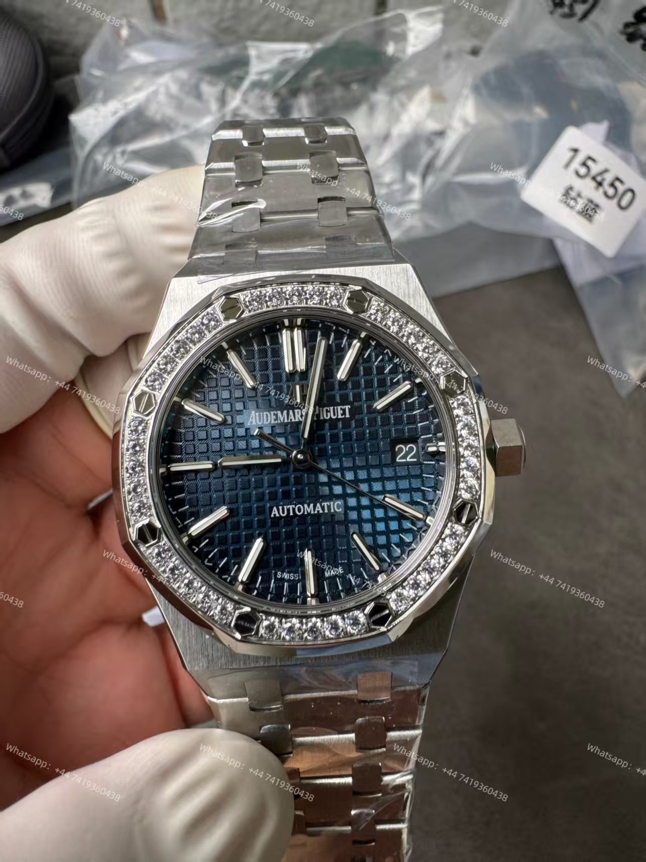 Audemars Piguet Super Clone Royal Oak 15451ST Diamond-Set Bezel Blue Dial 37MM