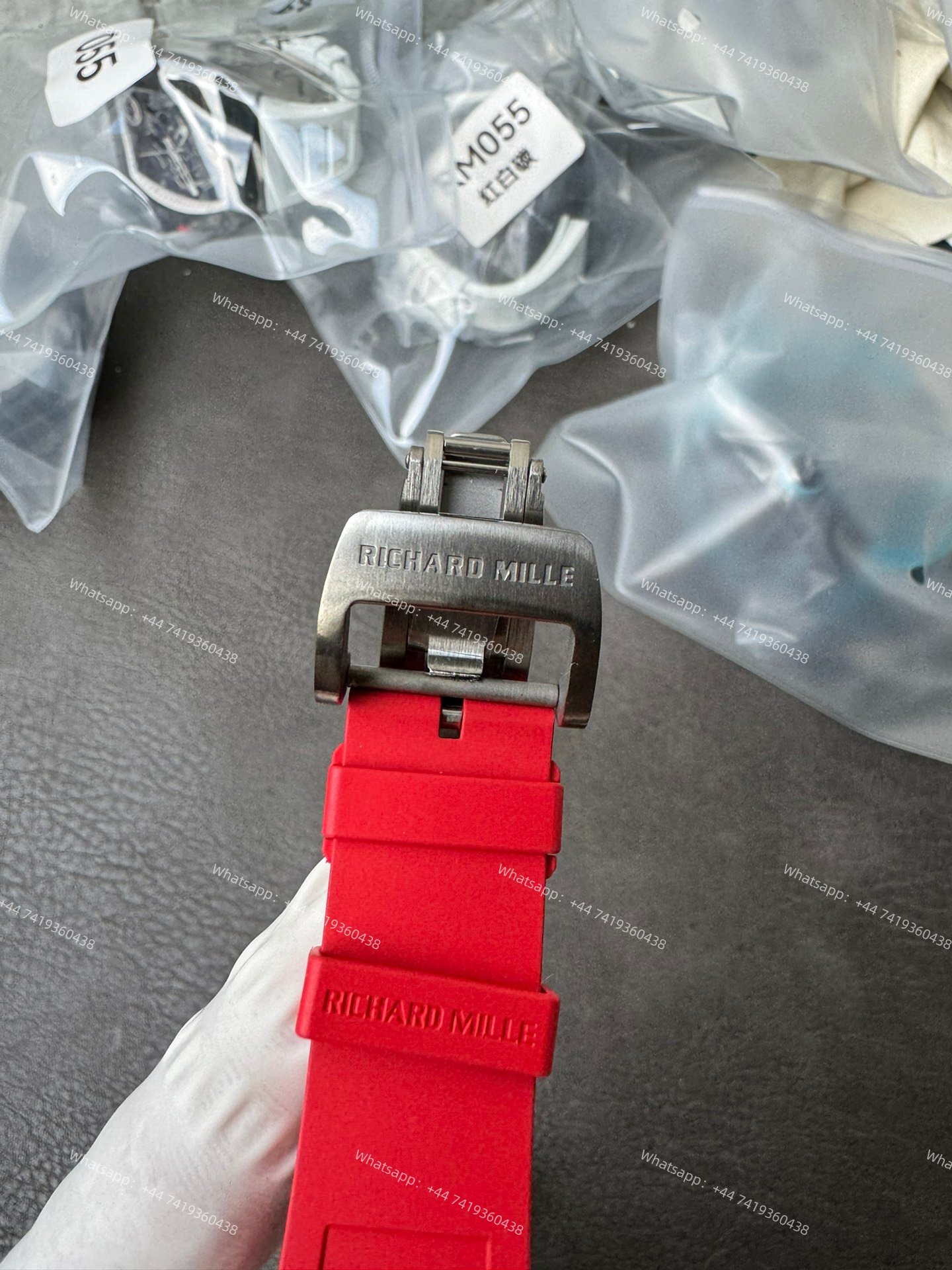 Super Clone Richard Mille RM 055 Carbon TPT Red Rubber Strap 1:1 Replica Watch