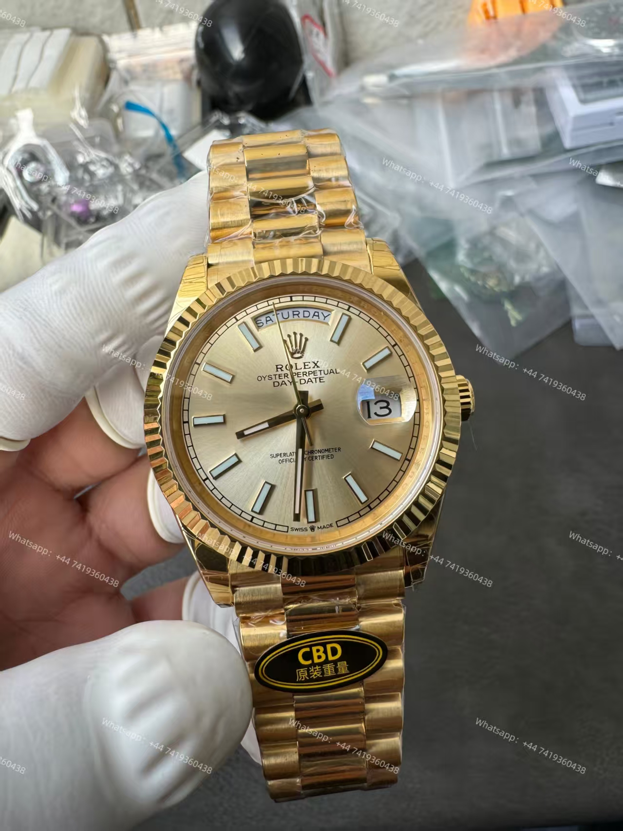 Rolex Day-Date m228238-0003 Gold dial President bracelet 3255 Movement (40mm) Best Super Clone