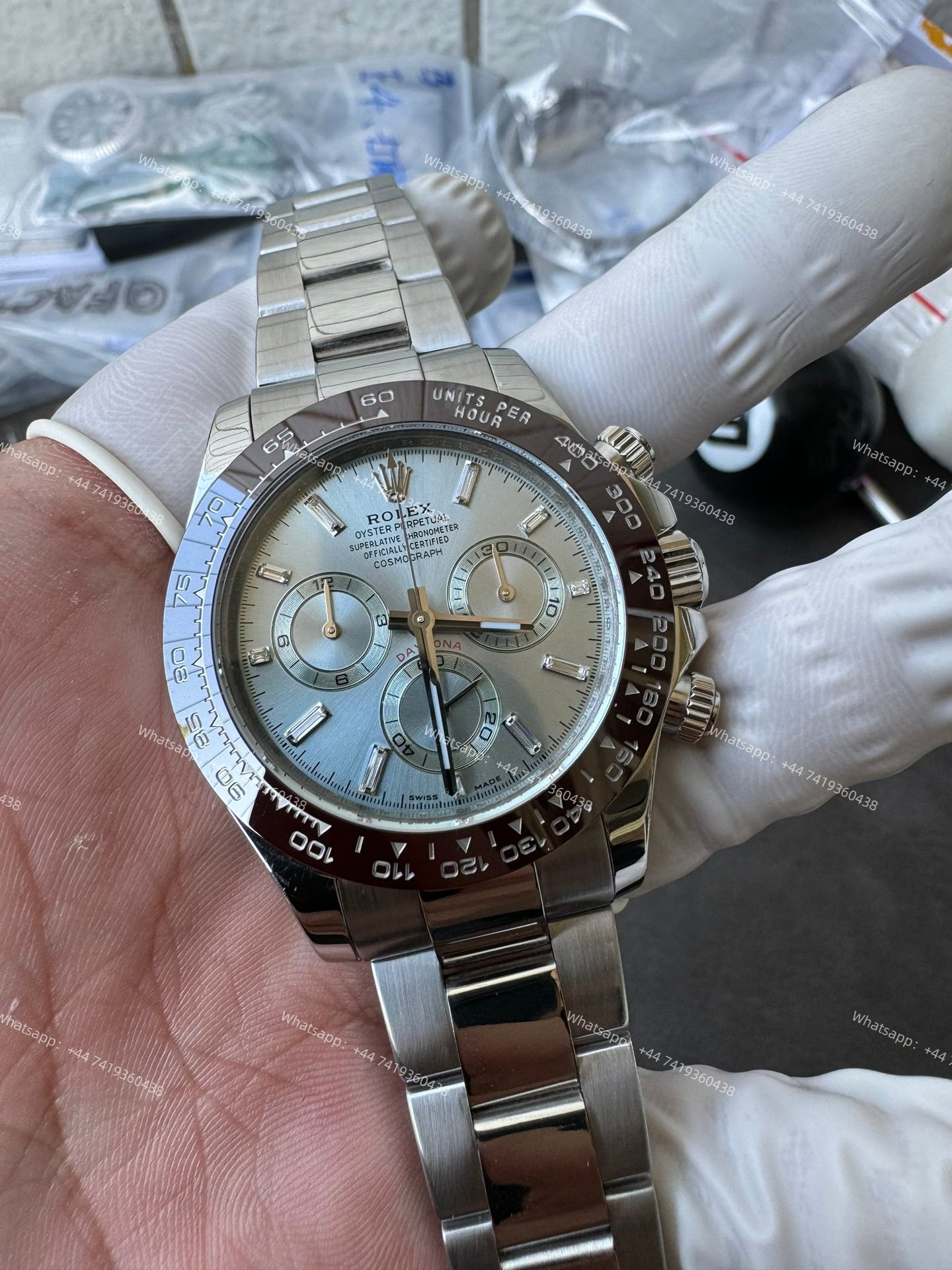 Rolex Daytona M116506-0002 Ice Blue Dial 1:1 Replica Watch – Platinum Tone Super Clone 4130