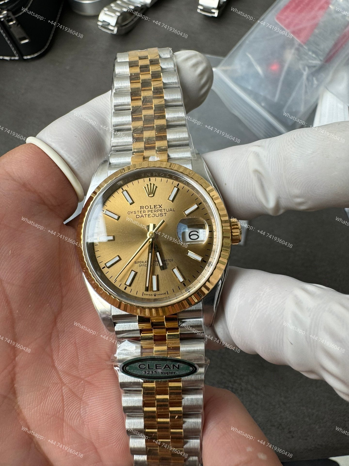 Rolex Datejust M126233-0015 Gold Dial 1:1 Replica Jubilee 36MM 3235 Movement Super Clone Watch