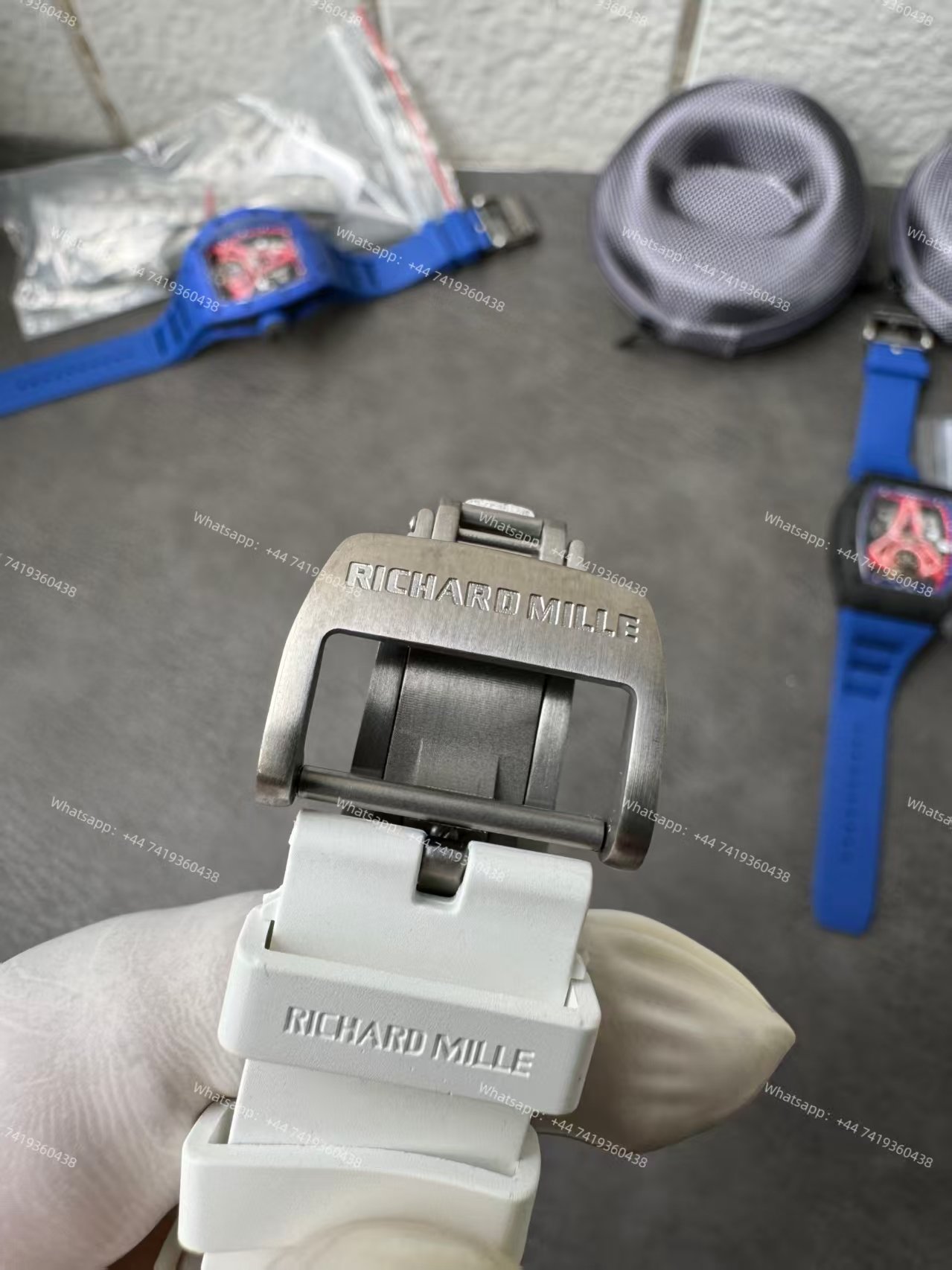 Super Clone Richard Mille RM52-03 White Ceramic Paris Saint-Germain Skeleton Tourbillon 1:1 Replica Watch