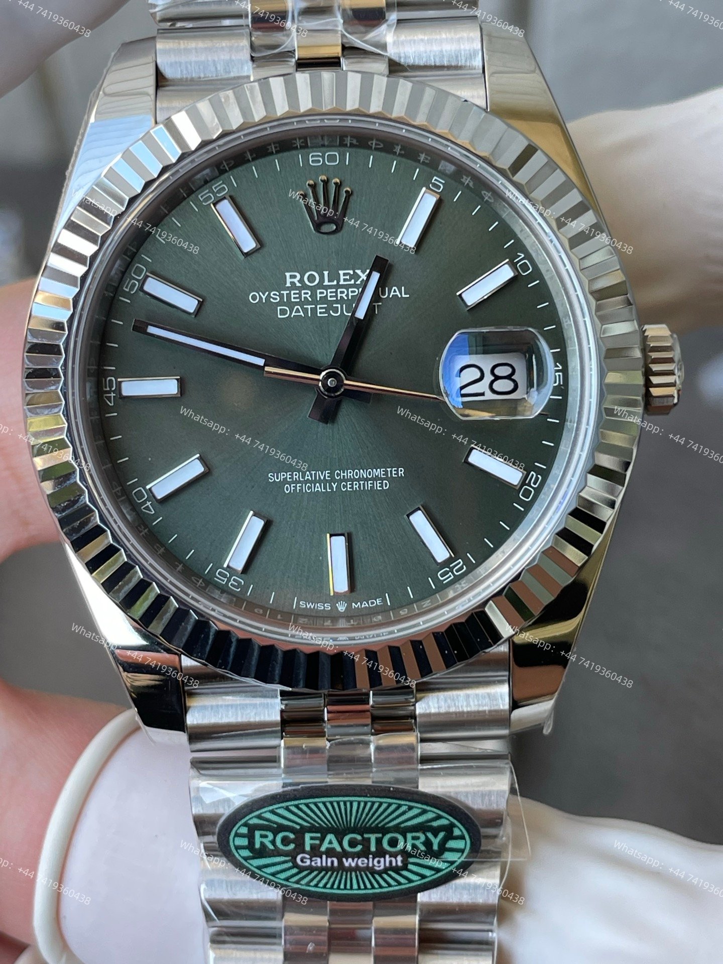 Rolex Datejust M126334-0028 1:1 Replica Green Dial Jubilee 41MM 3235 Movement Super Clone Watch