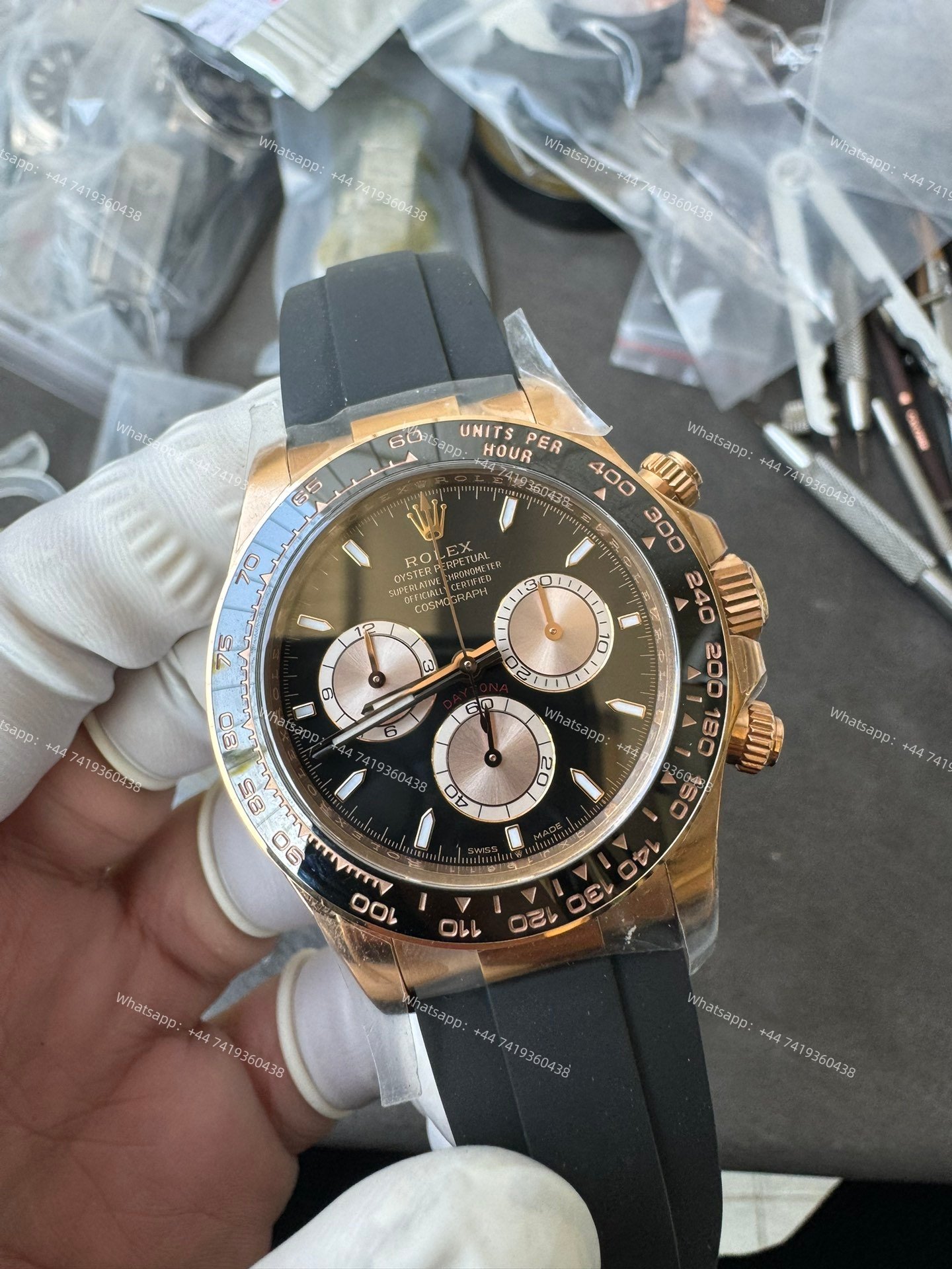 Rolex Super Clone Daytona M126515LN-0002 Rose Gold Black Dial 4131 Movement