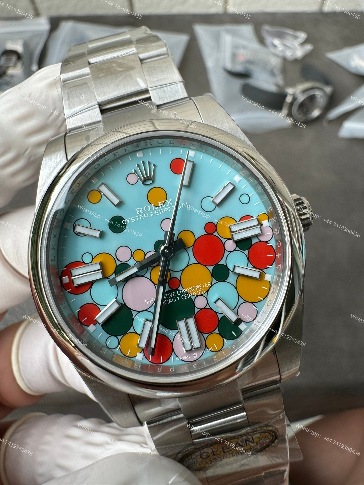 Rolex Super Clone Oyster Perpetual M124300-0008 41mm Celebration Dial 3230 Movement