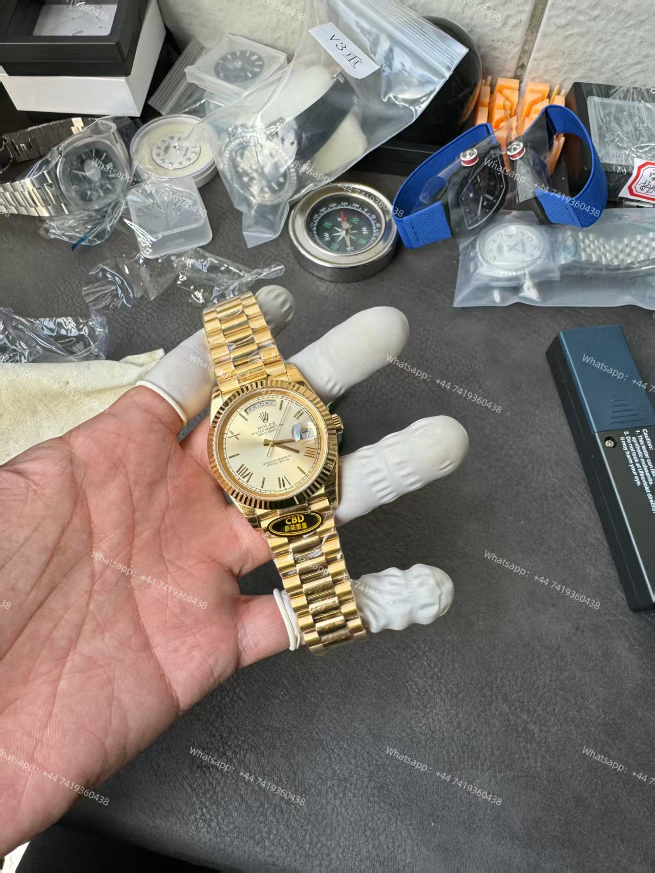 Rolex Day-Date M228238-0006 Gold dial Presidential bracelet 3255 Movement  (40mm) Best Super Clone