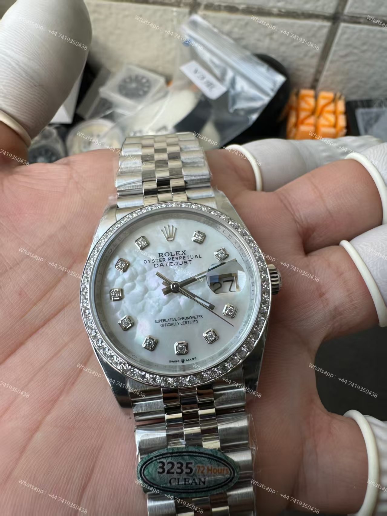 Rolex Datejust M126284RBR-0011 1:1 Replica Mother of Pearl Diamond Dial Jubilee 36MM 3235 Movement Super Clone Watch