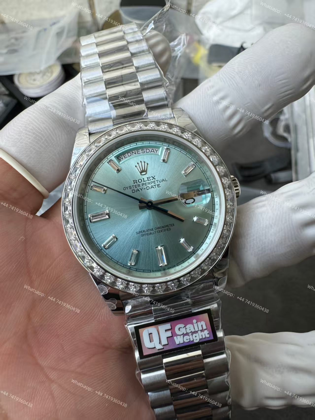 Rolex Day-Date 228396TBR Ice-blue dial Presidential bracelet 3255 Movement (40mm) Best Super Clone
