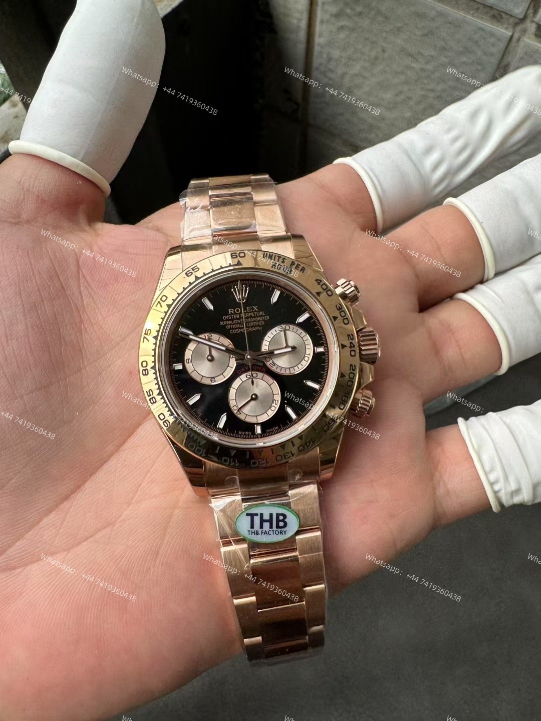 Rolex Daytona Super Clone M126505-0001 Rose Gold Black Dial 4131 Movement