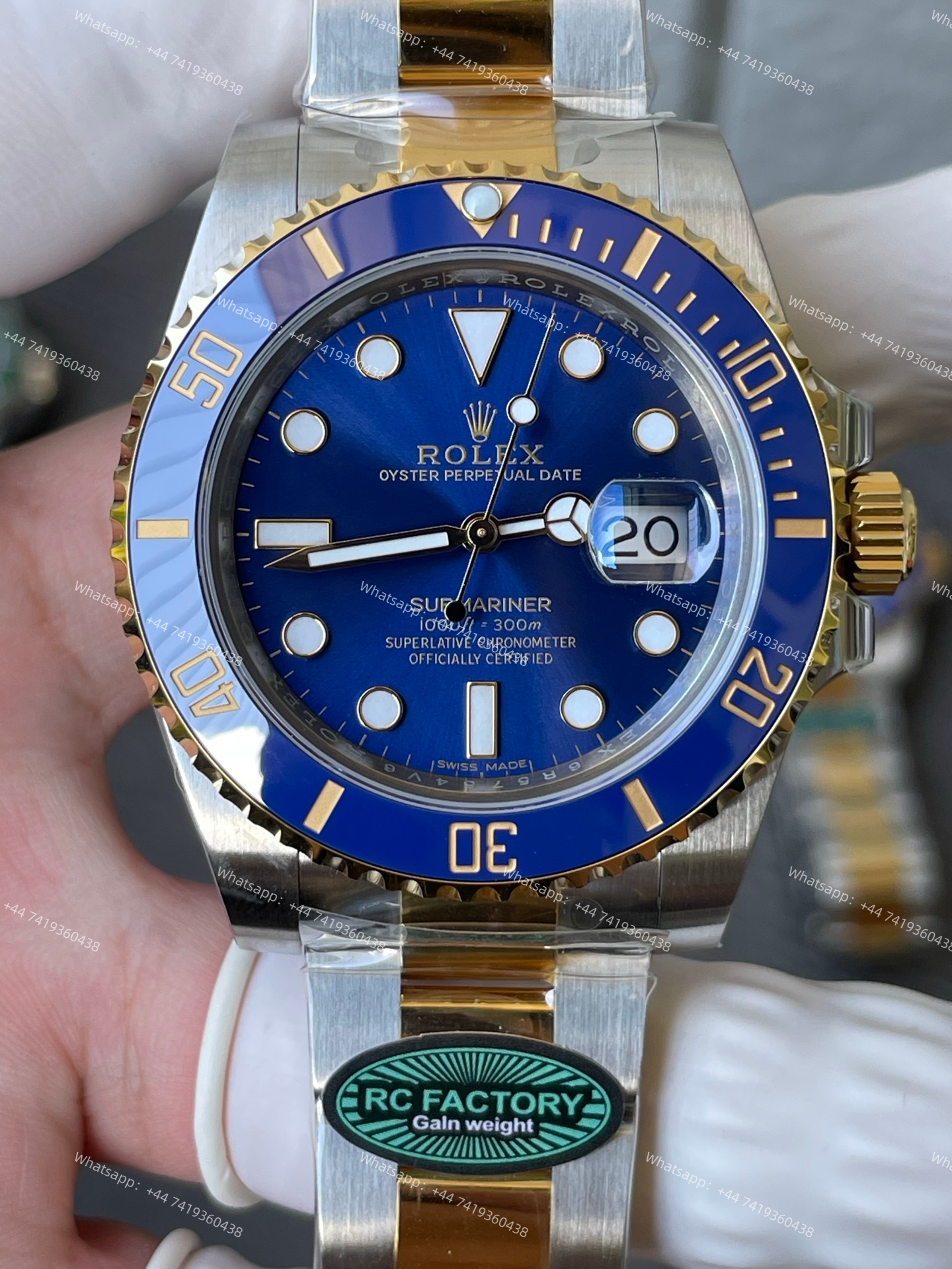 Rolex Submariner Gold Blue Dial Submariner 116613LB 3135 Movement 40mm Best Super Clone