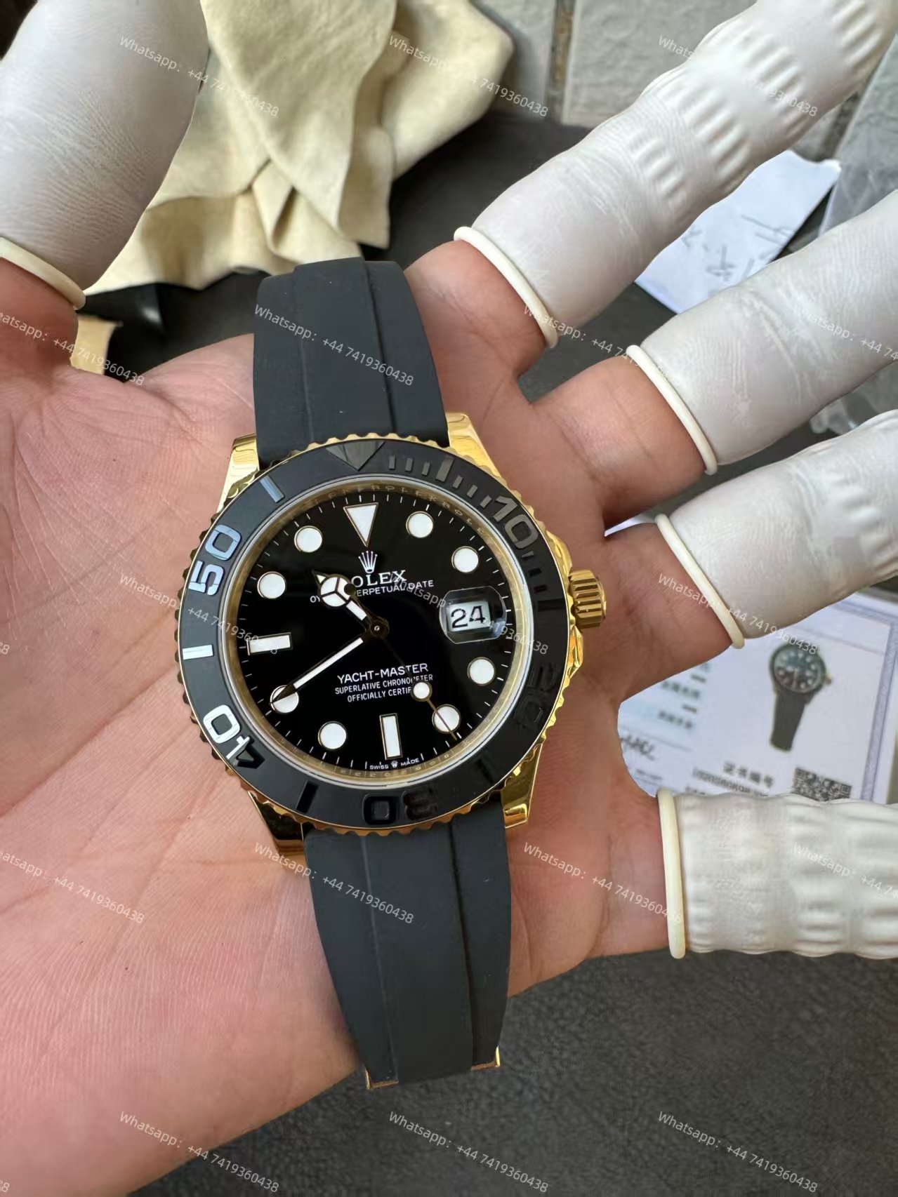 Rolex Yacht-Master 226658 1:1 Replica 18K Gold Plated 42MM 3235 Movement Super Clone Watch