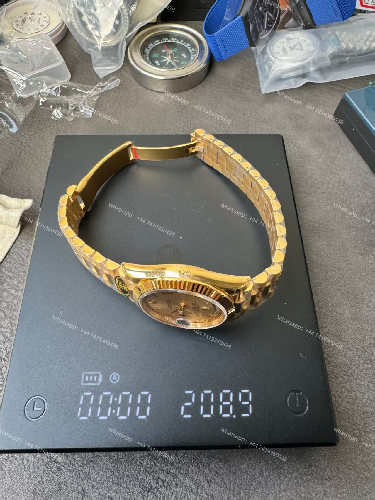 Rolex Day-Date M228238-0006 Gold dial Presidential bracelet 3255 Movement  (40mm) Best Super Clone