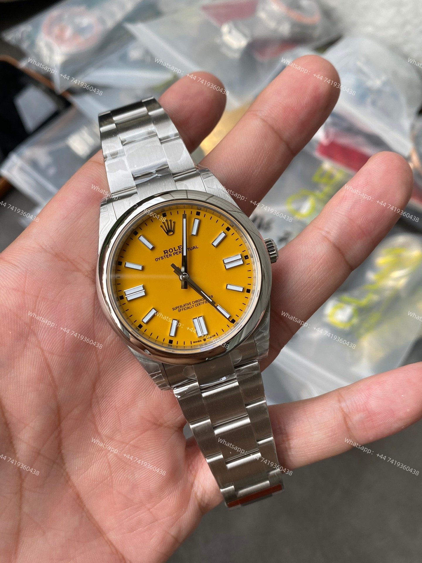 Rolex Super Clone Oyster Perpetual M124300-0004 Yellow Dial 41MM 3230 Movement