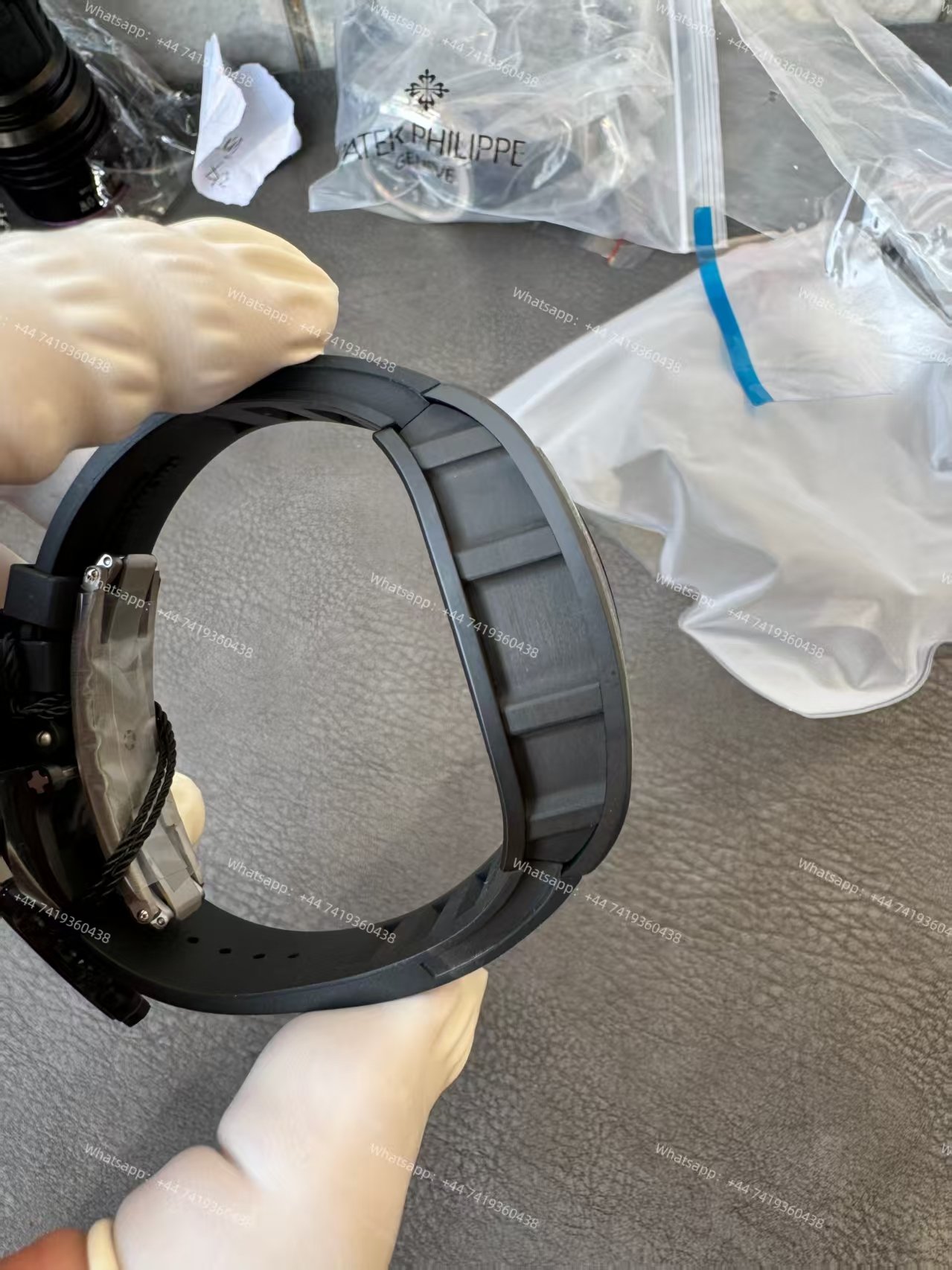 Super Clone Richard Mille RM 035 Americas Black Ceramic Skeleton Black Rubber Strap 1:1 Replica Watch