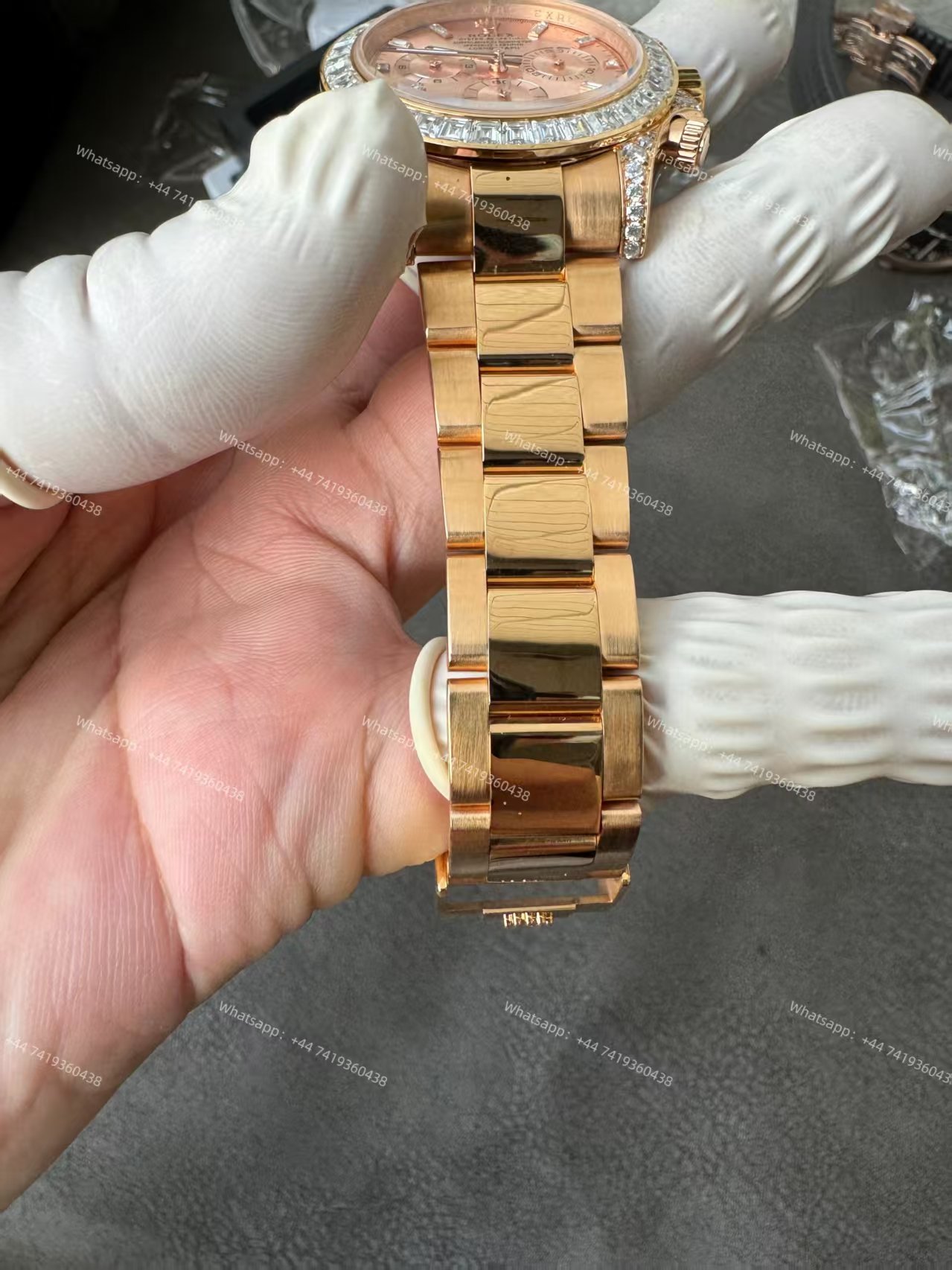 Rolex Super Clone Daytona 126595TBR 1:1 Replica Watch – 18K Rose Gold Diamond Beze 4131 movement