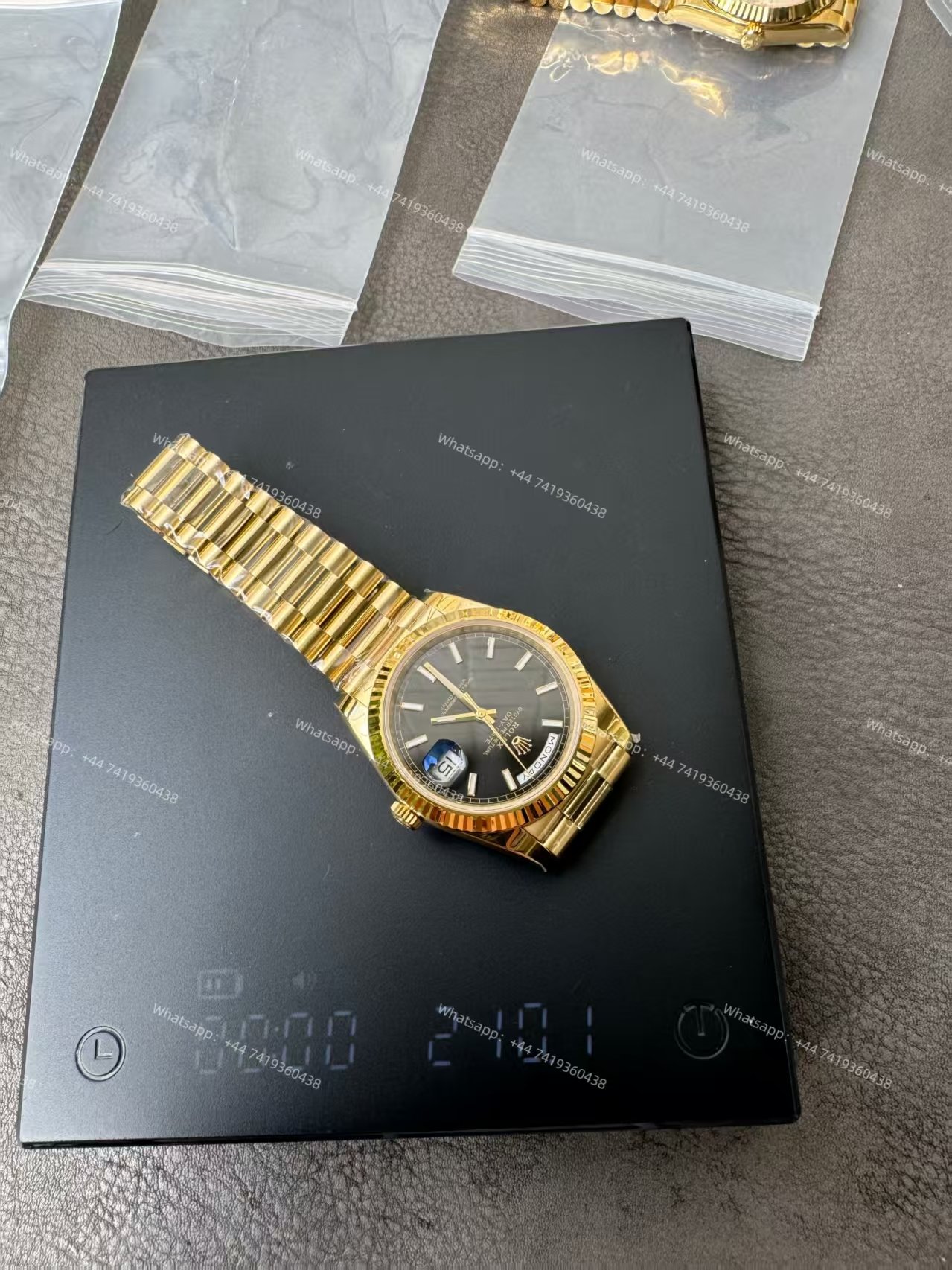 Rolex Day-Date M228238-0067 1:1 Replica Gold Black Dial 40MM 3255 Movement Presidential Bracelet Super Clone Watch