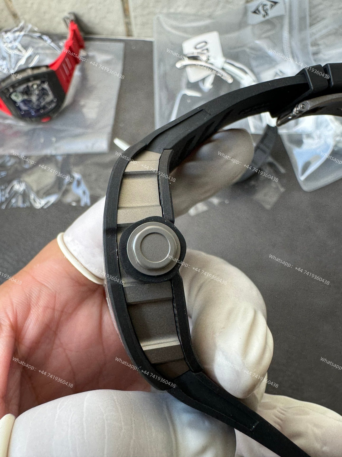 Super Clone Richard Mille RM 055 Carbon TPT Black Rubber Strap 1:1 Replica Watch