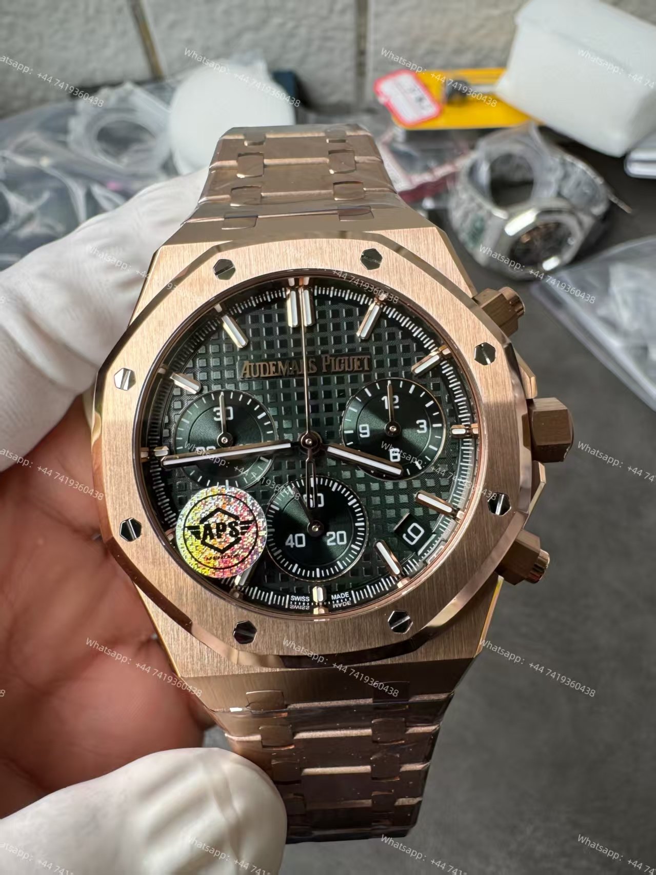 Audemars Piguet Super Clone Royal Oak Rose Gold Green Dial 26240 Chronograph 41mm Cal.4401