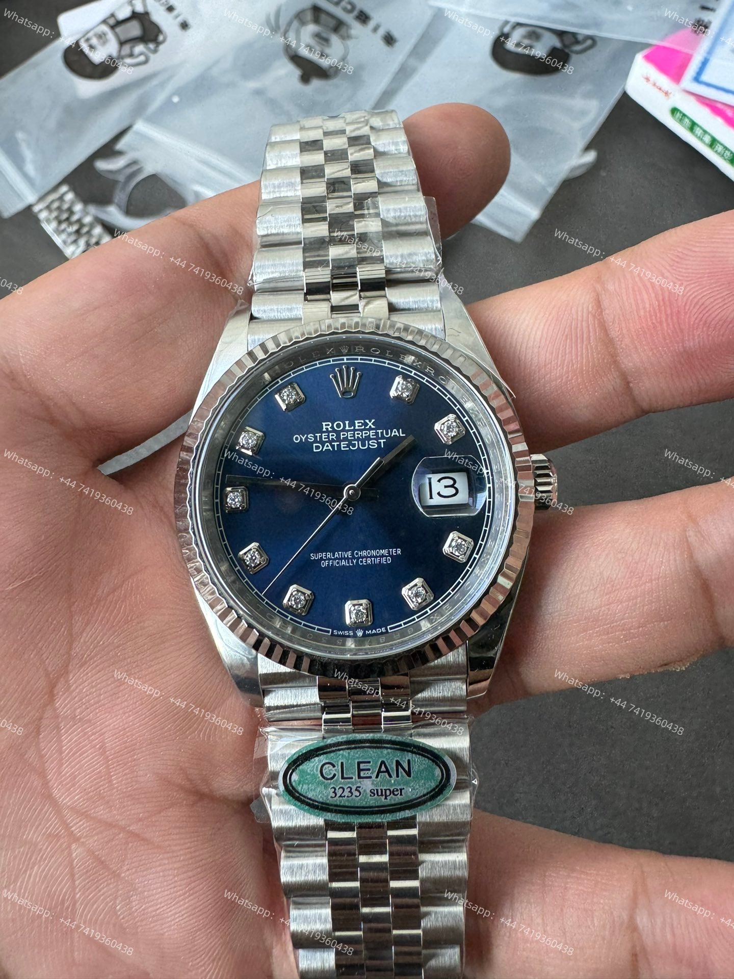 Rolex Datejust M126234-0037 Blue Diamond Dial 1:1 Replica Jubilee 36MM 3235 Movement Super Clone Watch