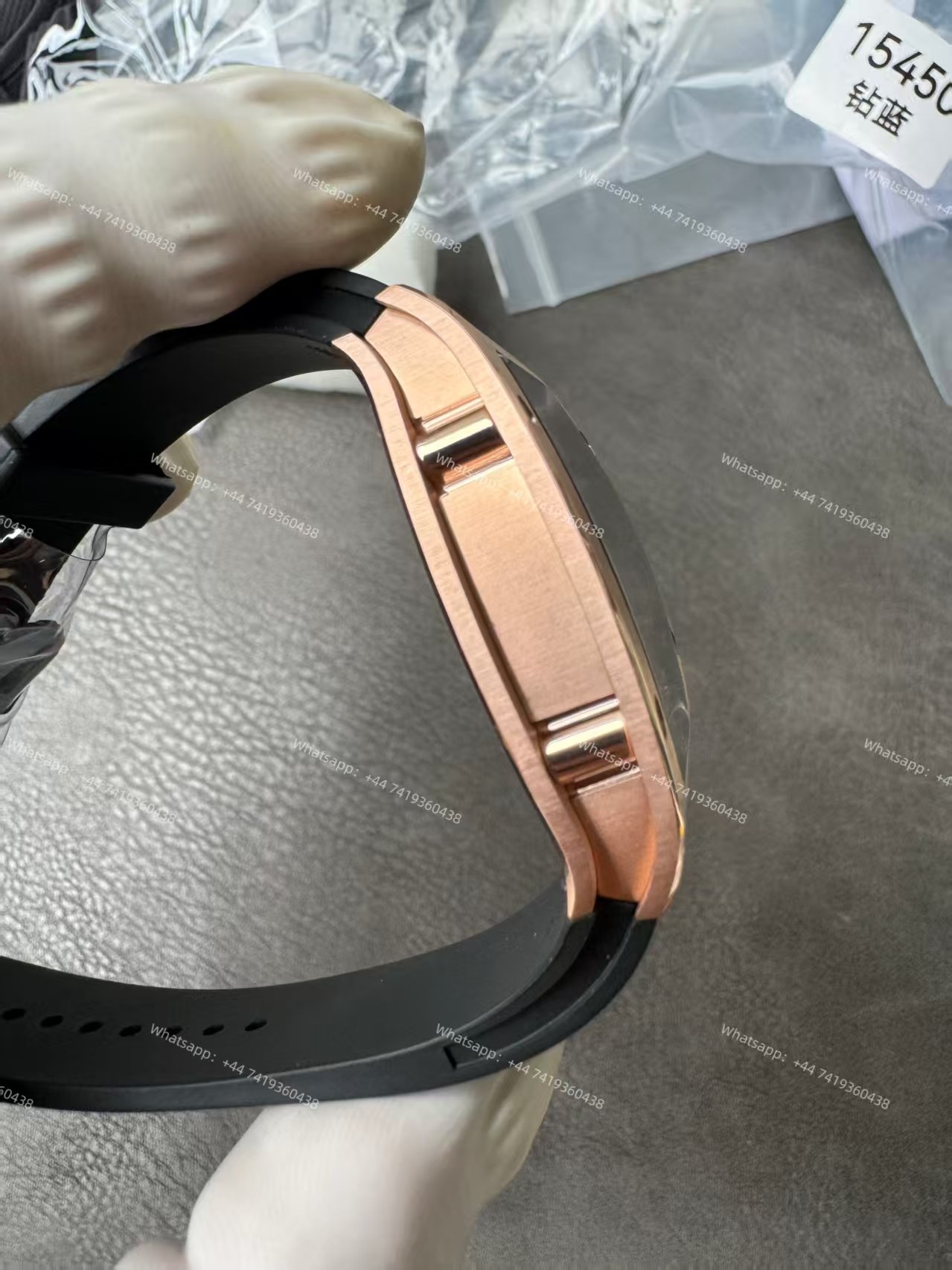 Super Clone Richard Mille RM 67-01 Rose Gold Skeleton Black Rubber Strap