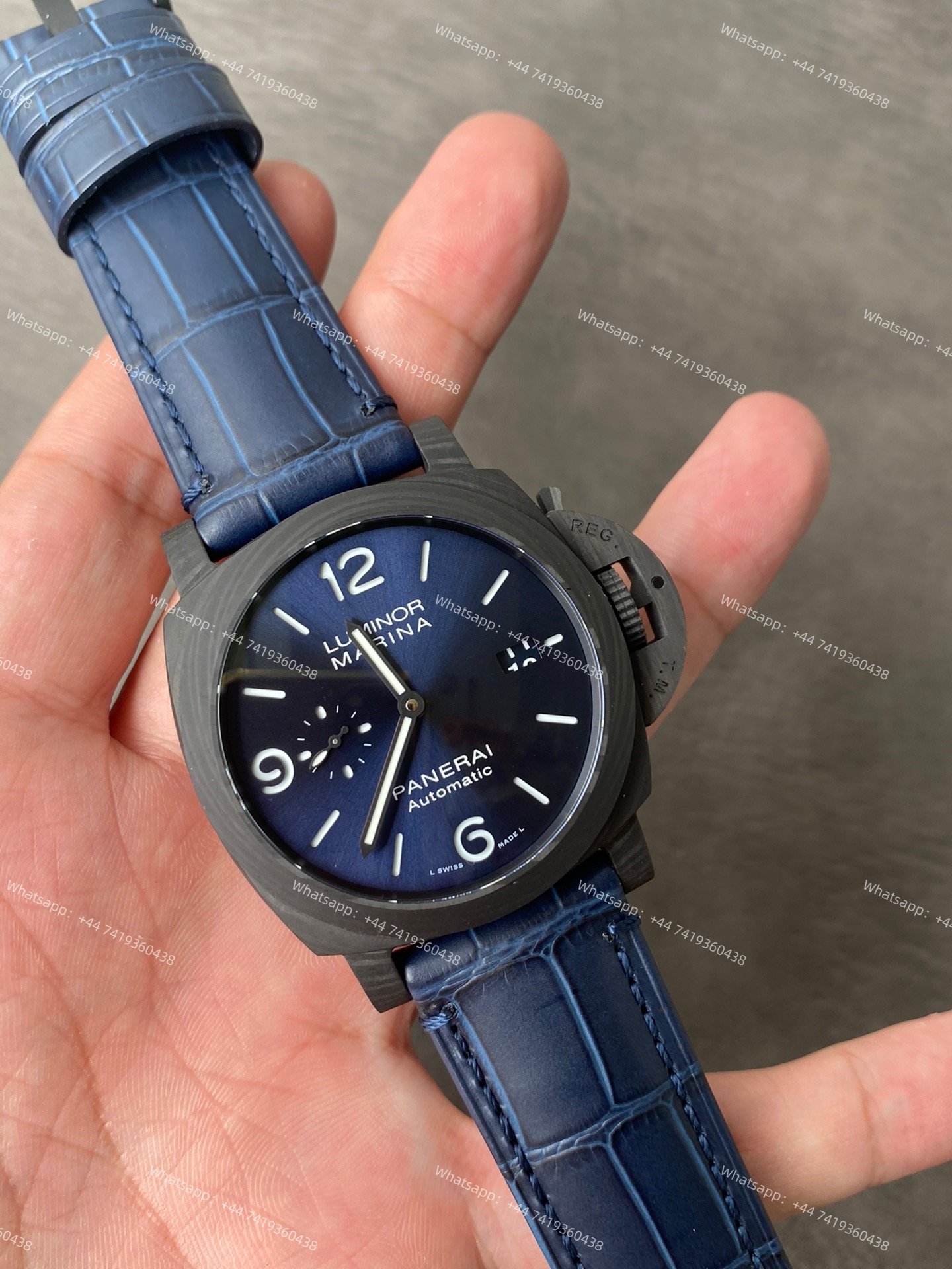 Panerai Super Clone Luminor Marina PAM01664 Carbotech Blue Dial 44MM