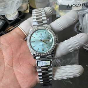 Rolex Day-Date 228396TBR 1:1 Replica Ice-Blue Dial 40MM 3255 Movement Presidential Bracelet Super Clone Watch