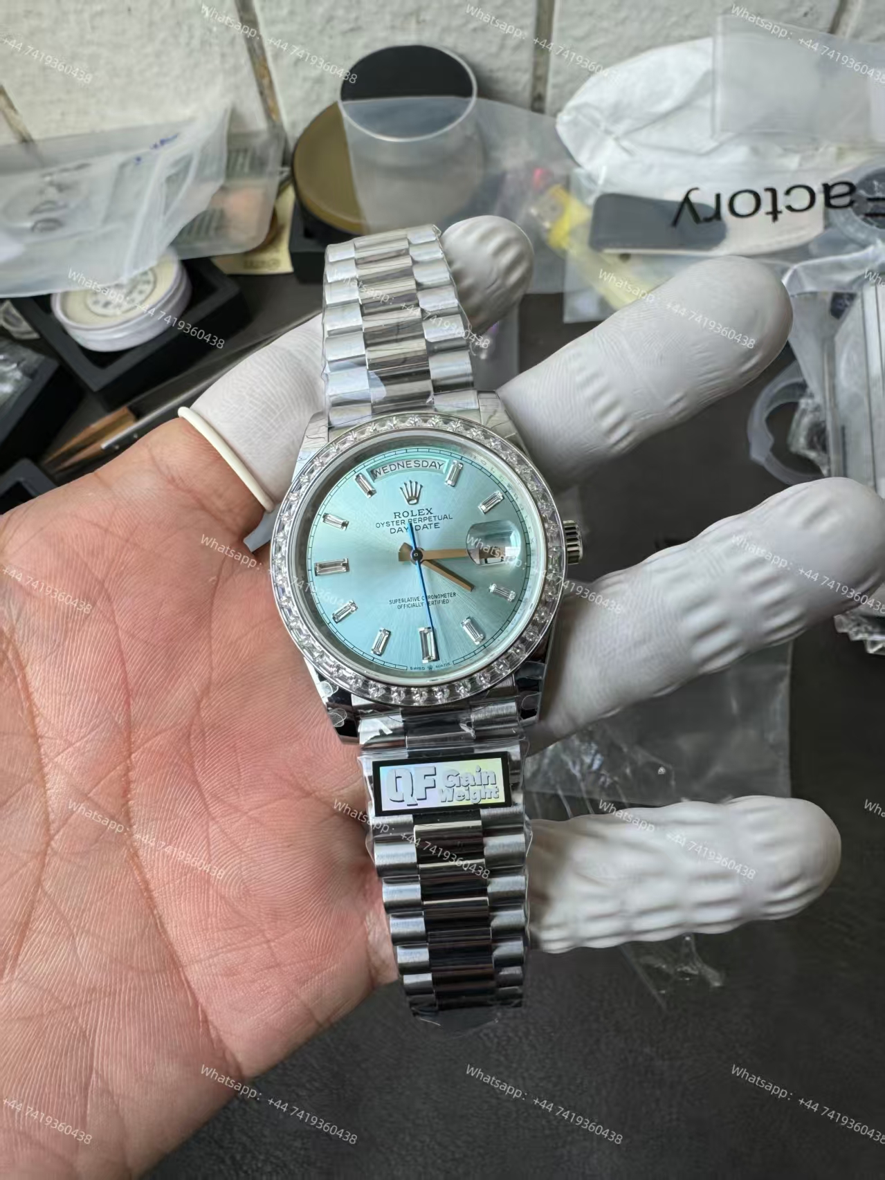 Rolex Day-Date 228396TBR Ice-blue dial Presidential bracelet 3255 Movement (40mm) Best Super Clone