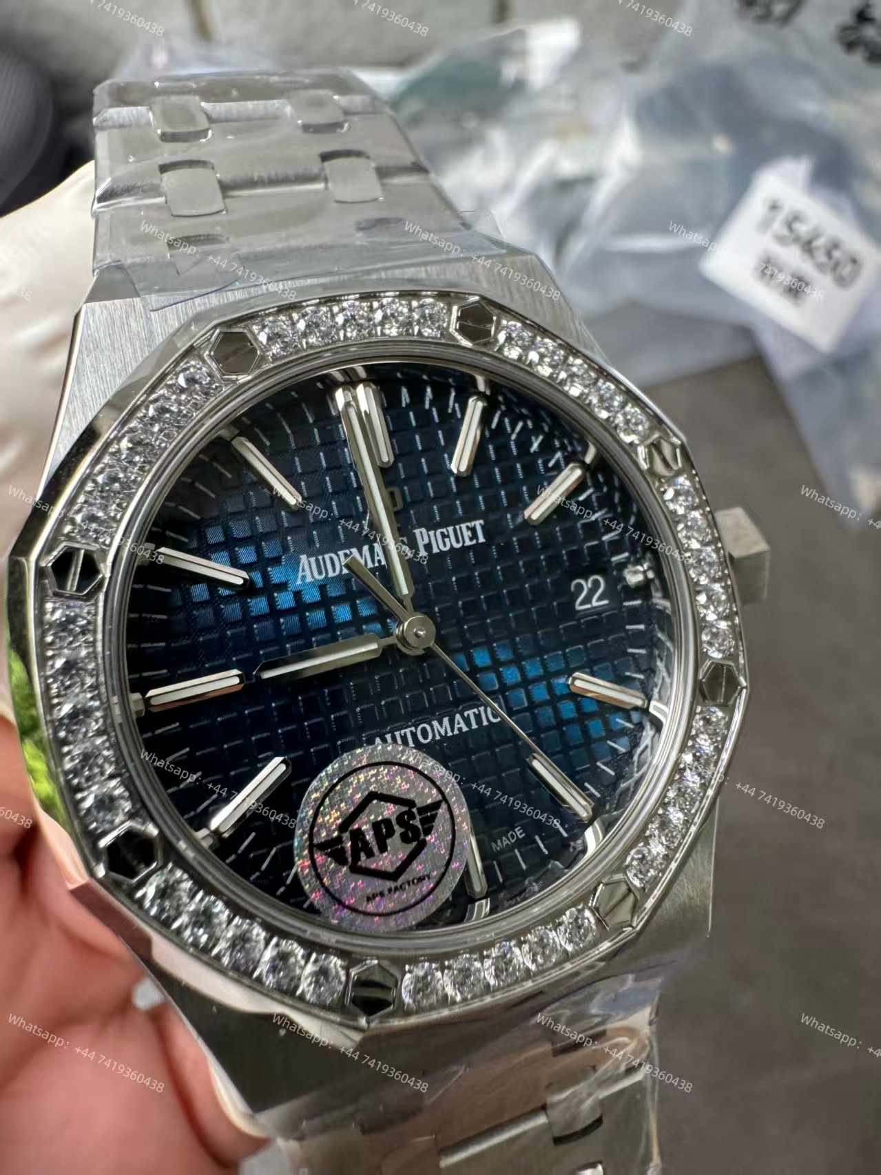 Audemars Piguet Super Clone Royal Oak 15451ST Diamond-Set Bezel Blue Dial 37MM