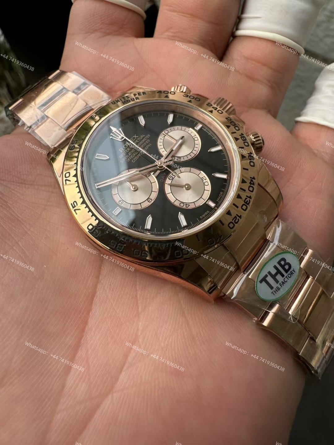 Rolex Daytona Super Clone M126505-0001 Rose Gold Black Dial 4131 Movement