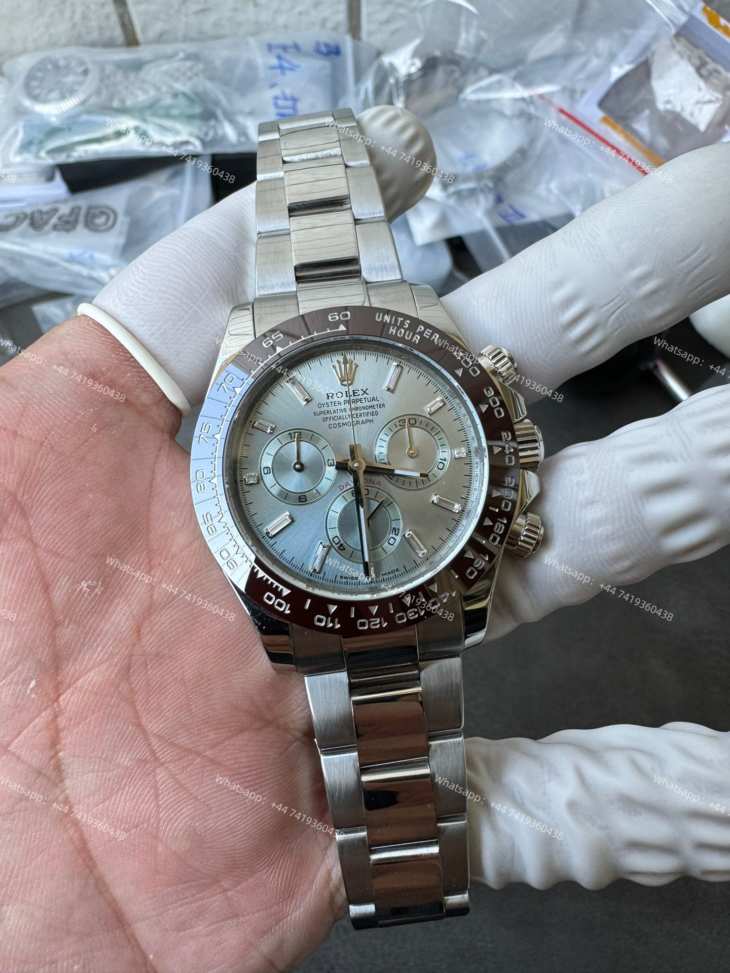 Rolex Daytona M116506-0002 Ice Blue Dial 1:1 Replica Watch – Platinum Tone Super Clone 4130