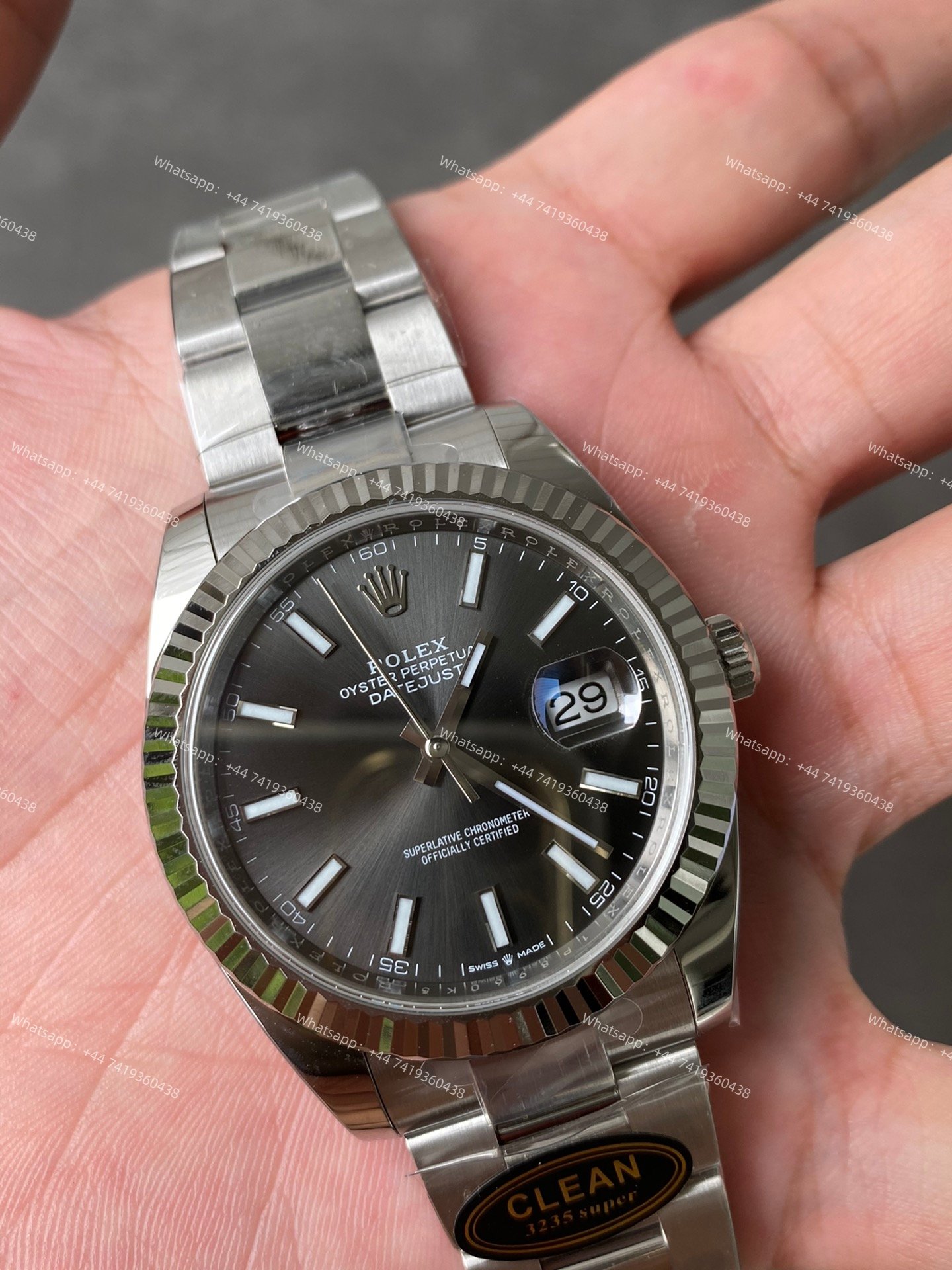 Rolex Datejust M126334-0013 1:1 Replica Gray Dial Oyster 41MM 3235 Movement Super Clone Watch