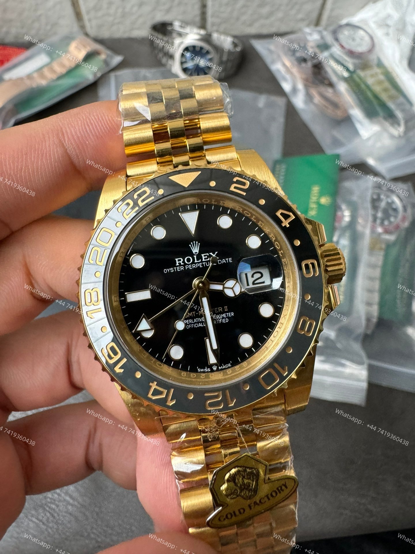 Rolex GMT Master II 1:1 Replica – M126718GRNR 18K Yellow Gold Jubilee 3285 Movement Super Clone Watch