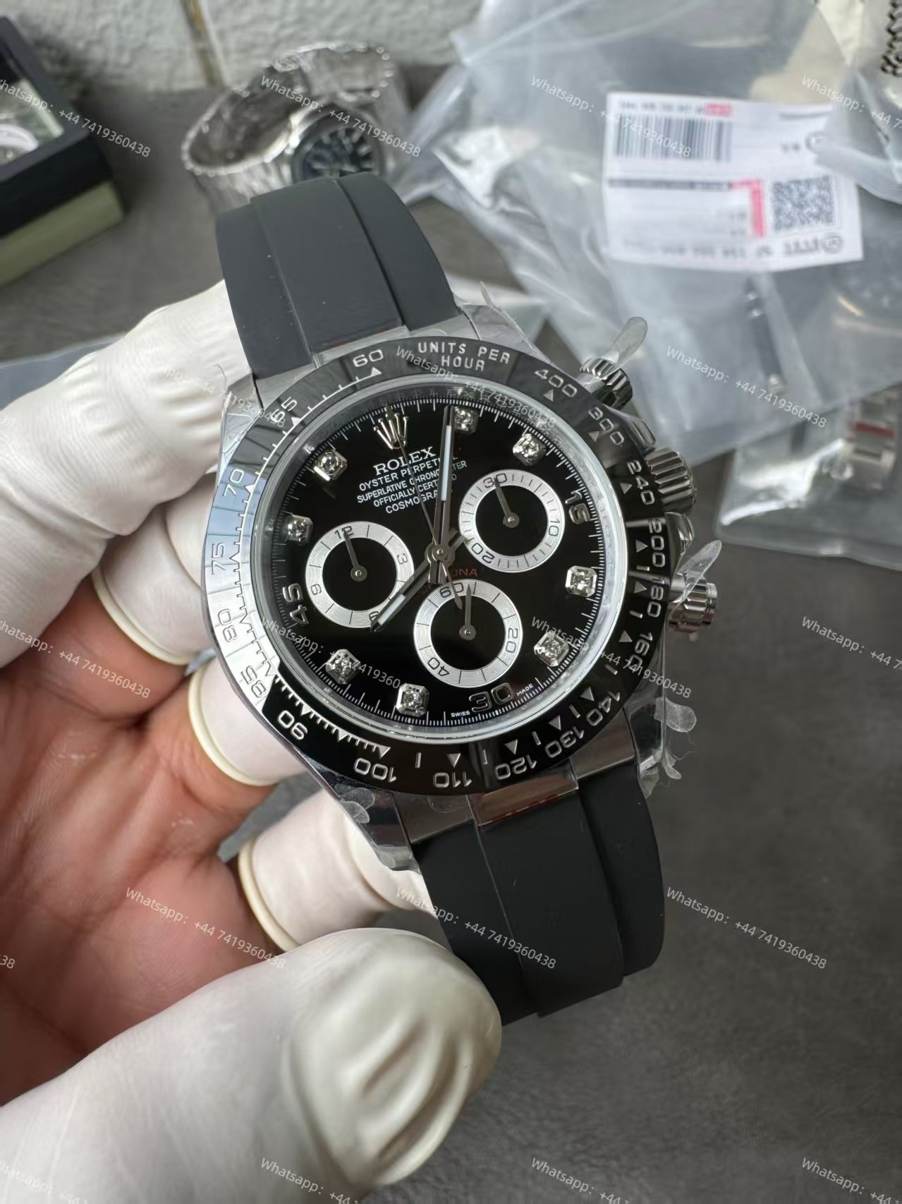 Rolex Daytona Replica Watch – M116519LN-0025 Black Diamond Dial 1:1 Super Clone 4130