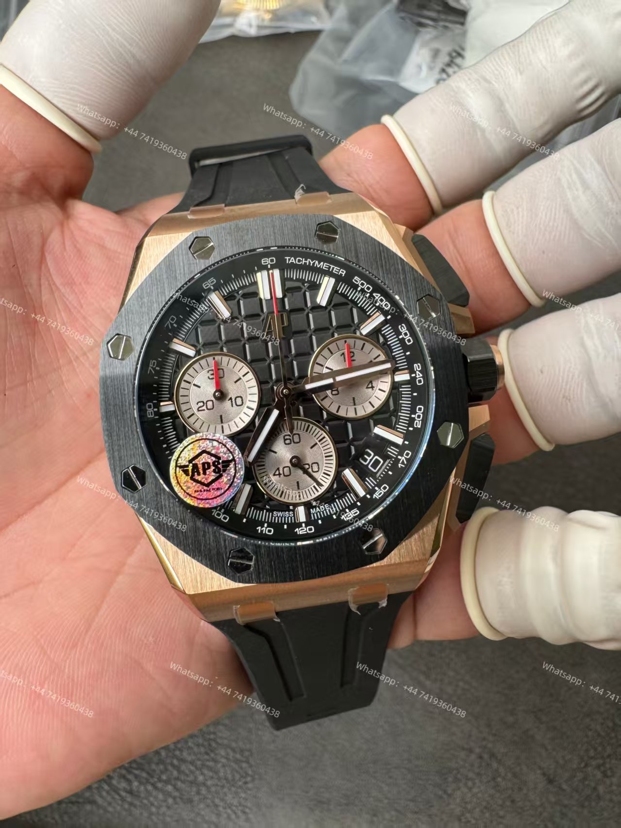 Audemars Piguet Super Clone Royal Oak Offshore Rose Gold 26420 Black Dial Chronograph 43mm