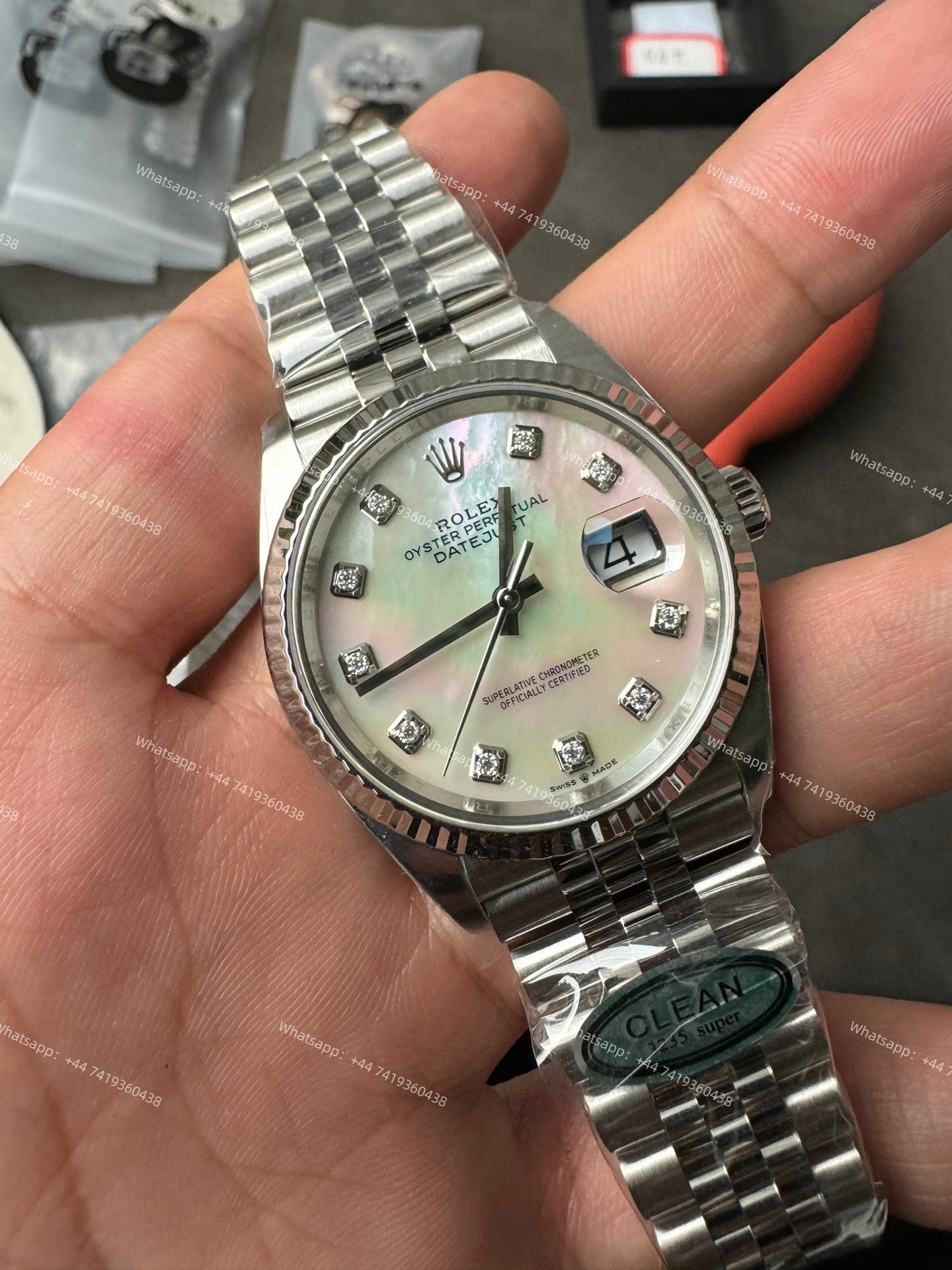 Rolex Datejust M126234-0019 1:1 Replica Mother of Pearl Diamond Dial Jubilee 36MM 3235 Movement Super Clone Watch