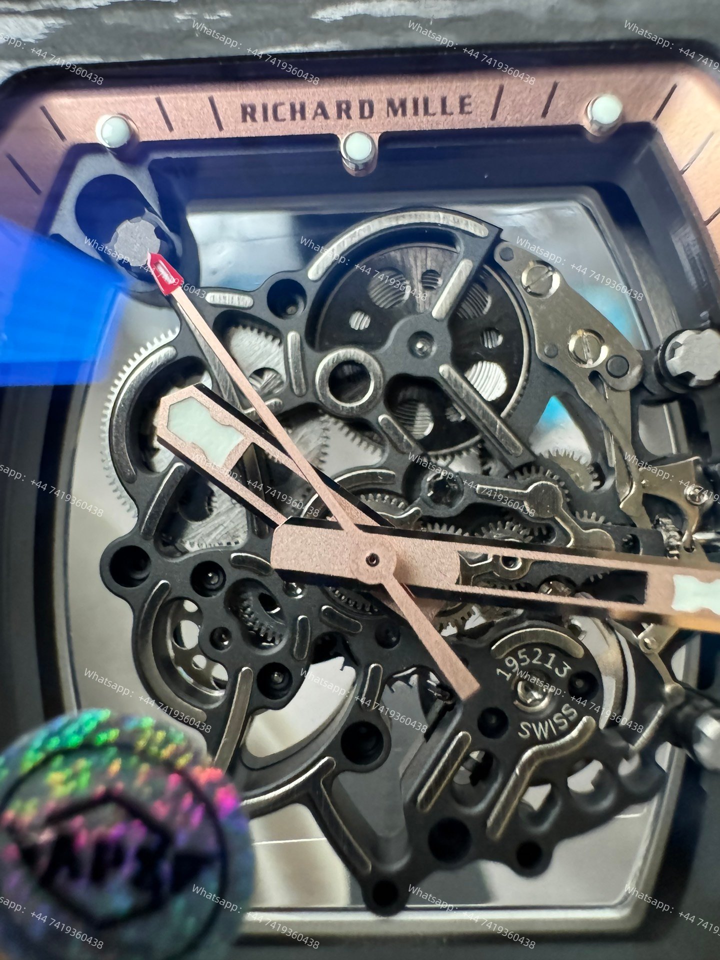 Super Clone Richard Mille RM 055 Carbon TPT Rose Gold Skeleton 1:1 Replica Watch