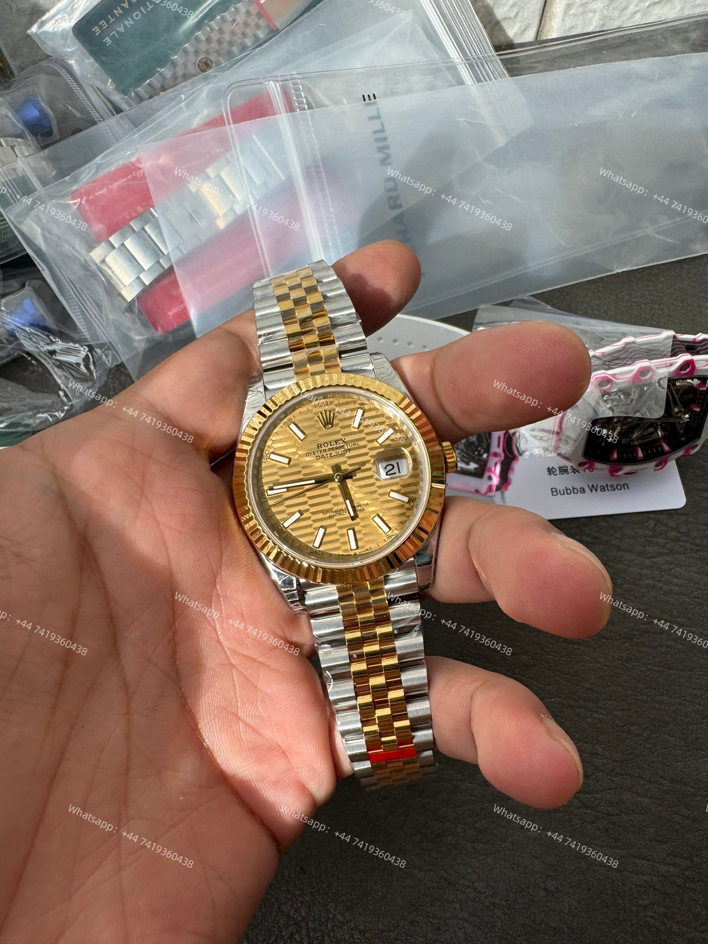 Rolex Datejust M126333-0022 Water Ripple Gold Dial 1:1 Replica Jubilee 41MM 3235 Movement Super Clone Watch