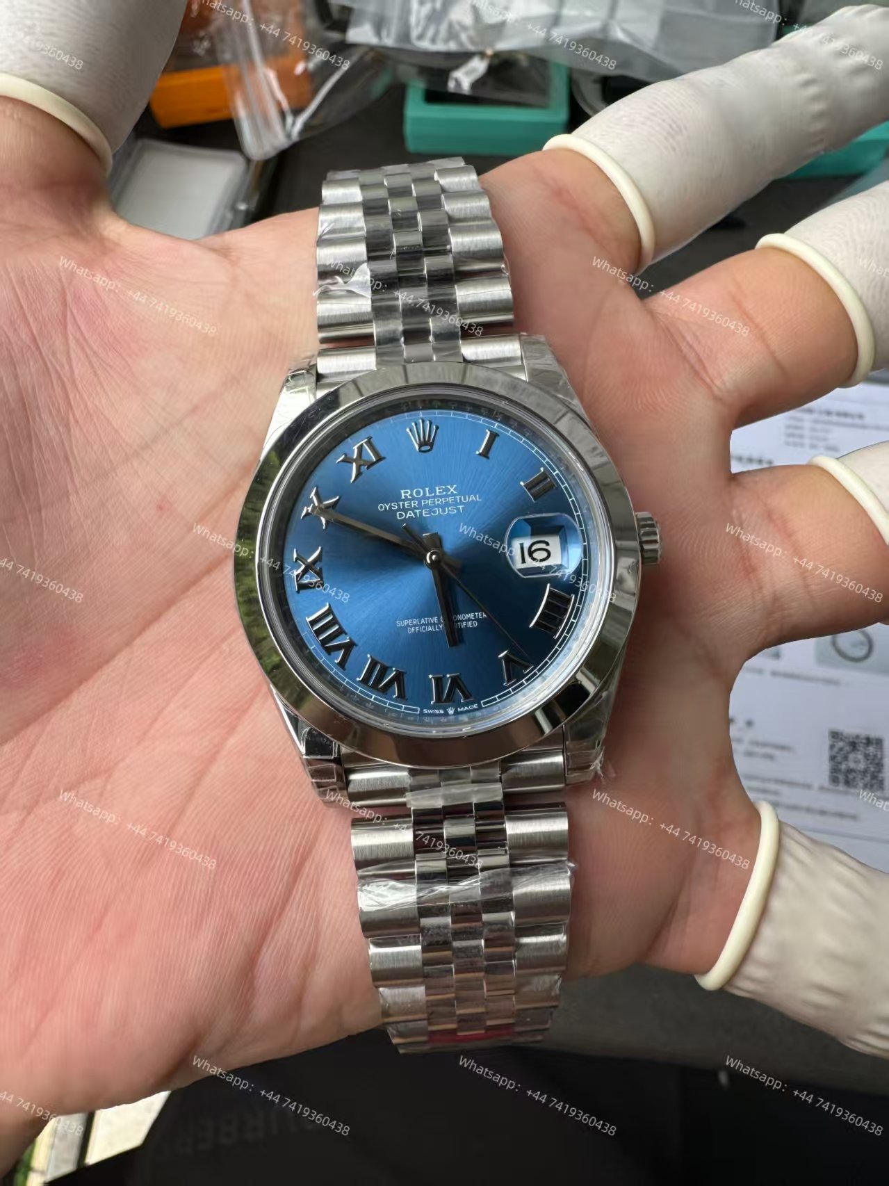 Rolex Datejust M126300-0018 1:1 Replica Azzurro Blue Roman Dial Jubilee 41MM 3235 Movement Super Clone Watch