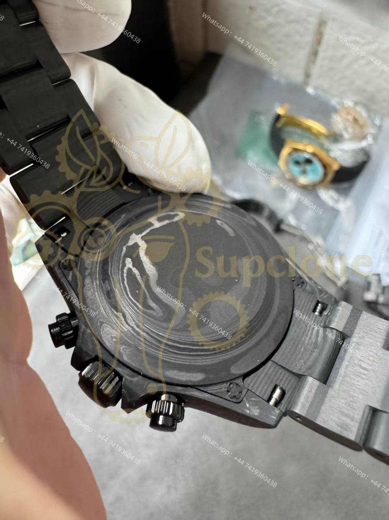 Rolex Super Clone Carbon Fiber Daytona Rainbow Bezel Carbon Fiber Bracelet