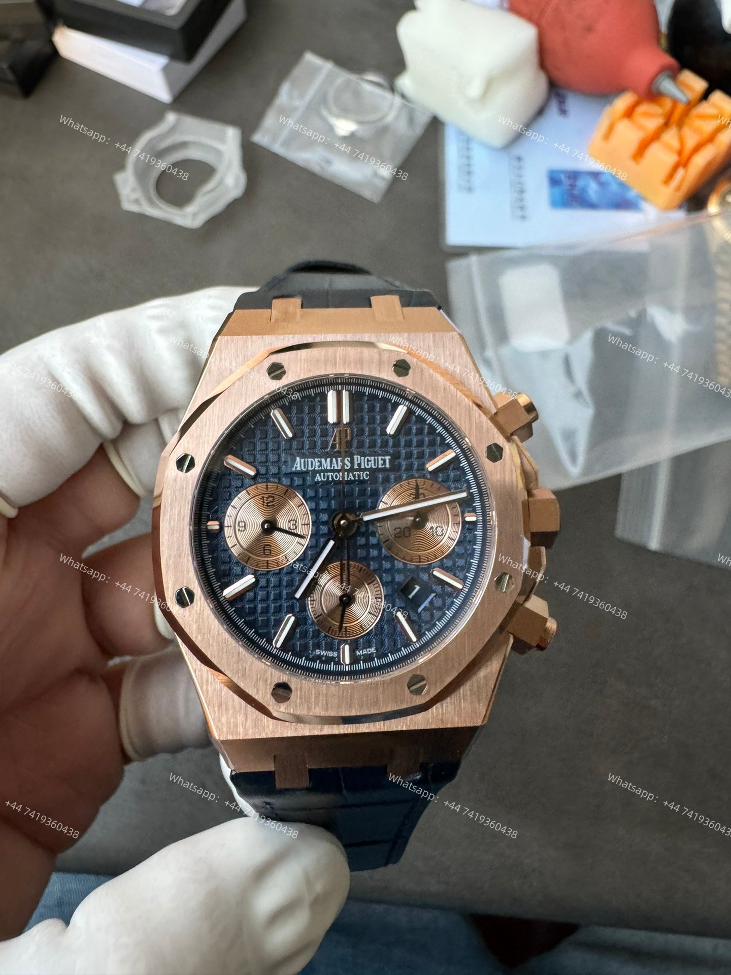 Audemars Piguet Super Clone Royal Oak Rose Gold Blue Dial 26331OR Chronograph