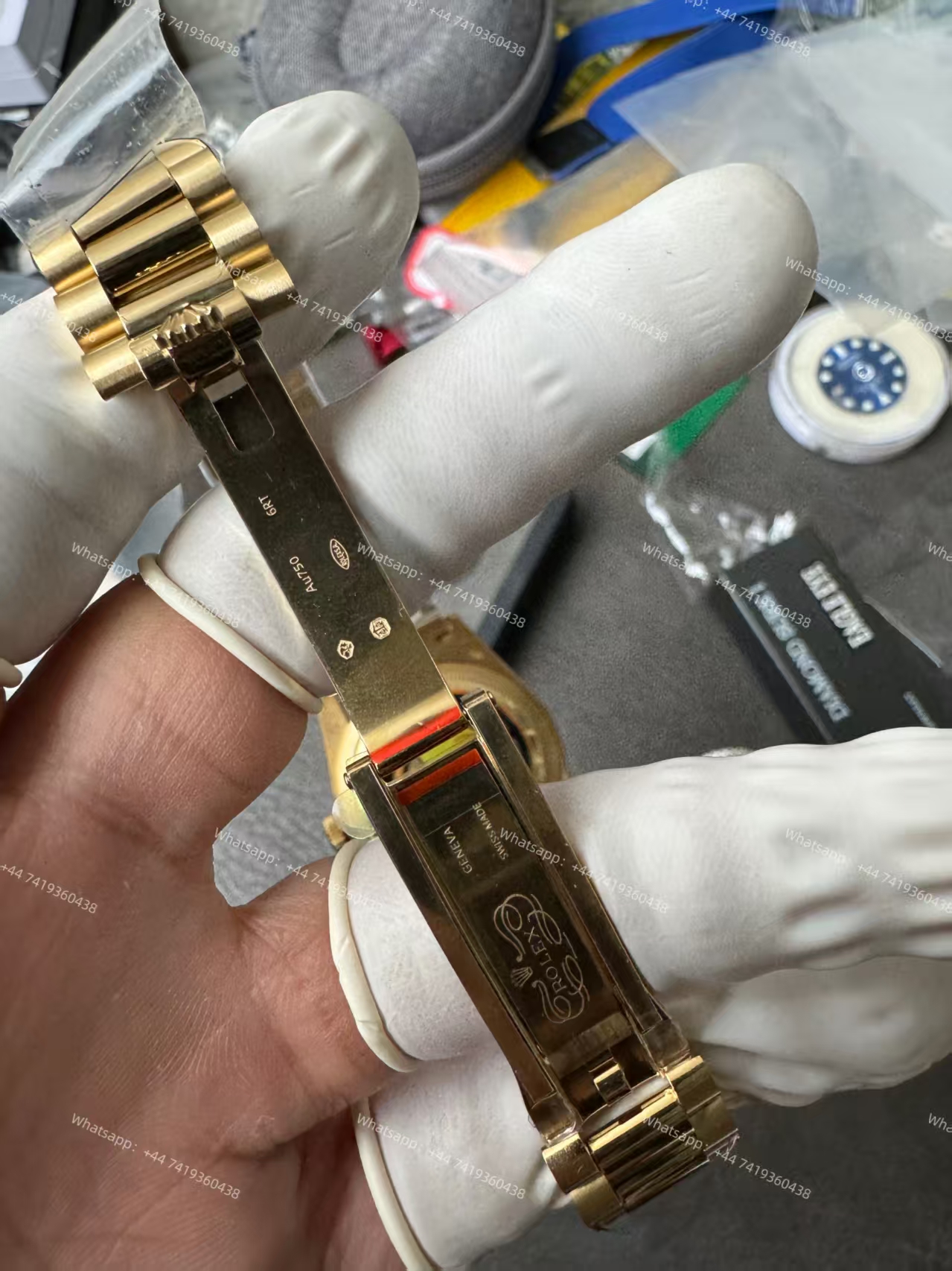 Rolex Day-Date M228348rbr-0002 Gold dial Mossanite bezel Presidential bracelet 3255 Movement (40mm) Best Super Clone