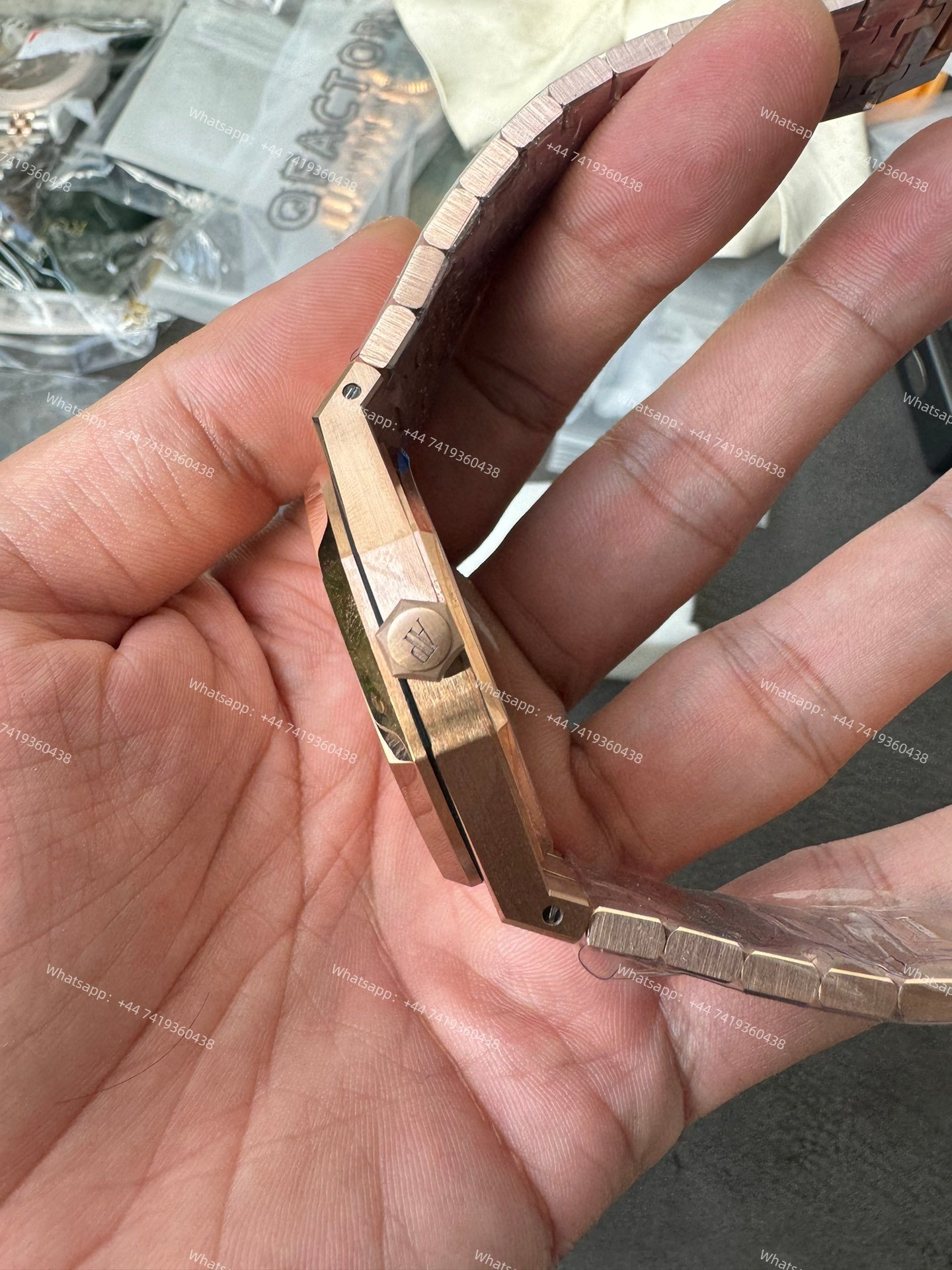 Audemars Piguet Super Clone Royal Oak 15407 Rose Gold Skeleton Dial  41MM