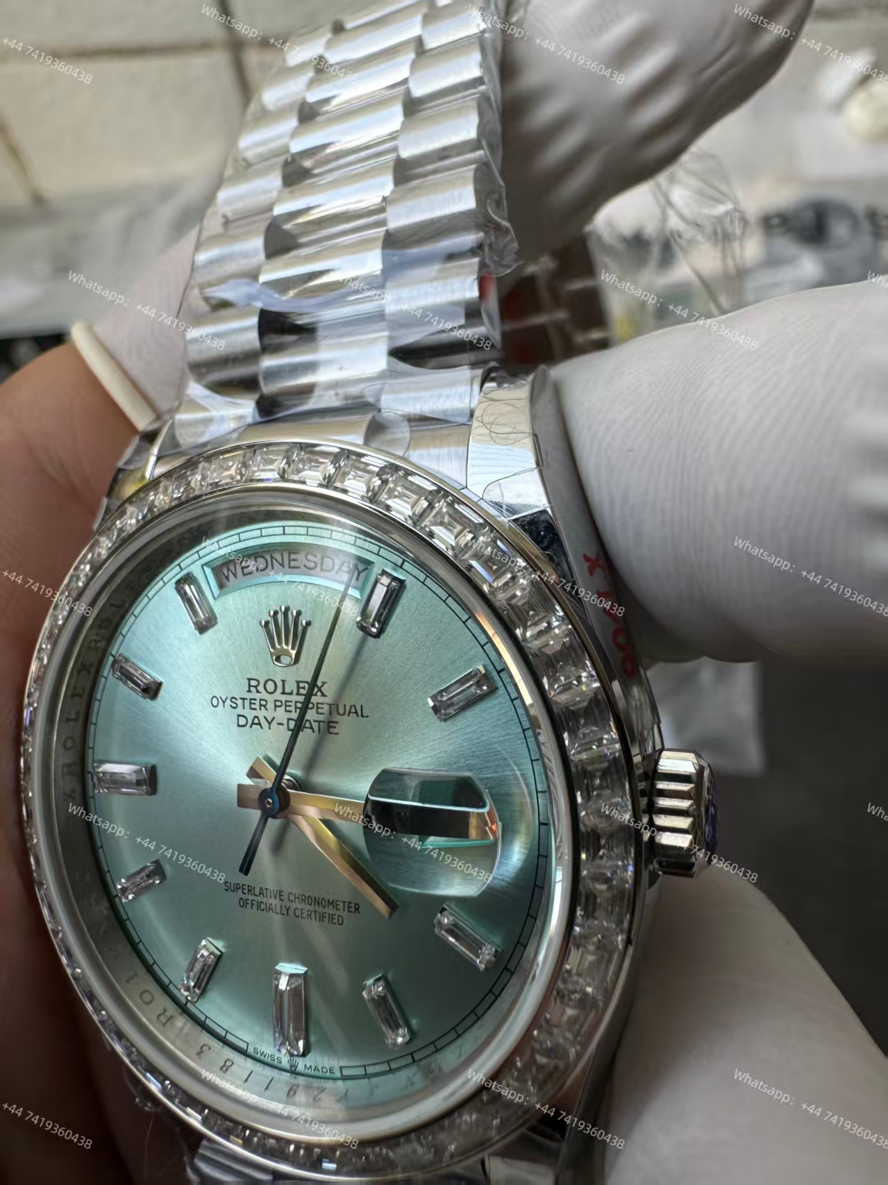 Rolex Day-Date 228396TBR Ice-blue dial Presidential bracelet 3255 Movement (40mm) Best Super Clone